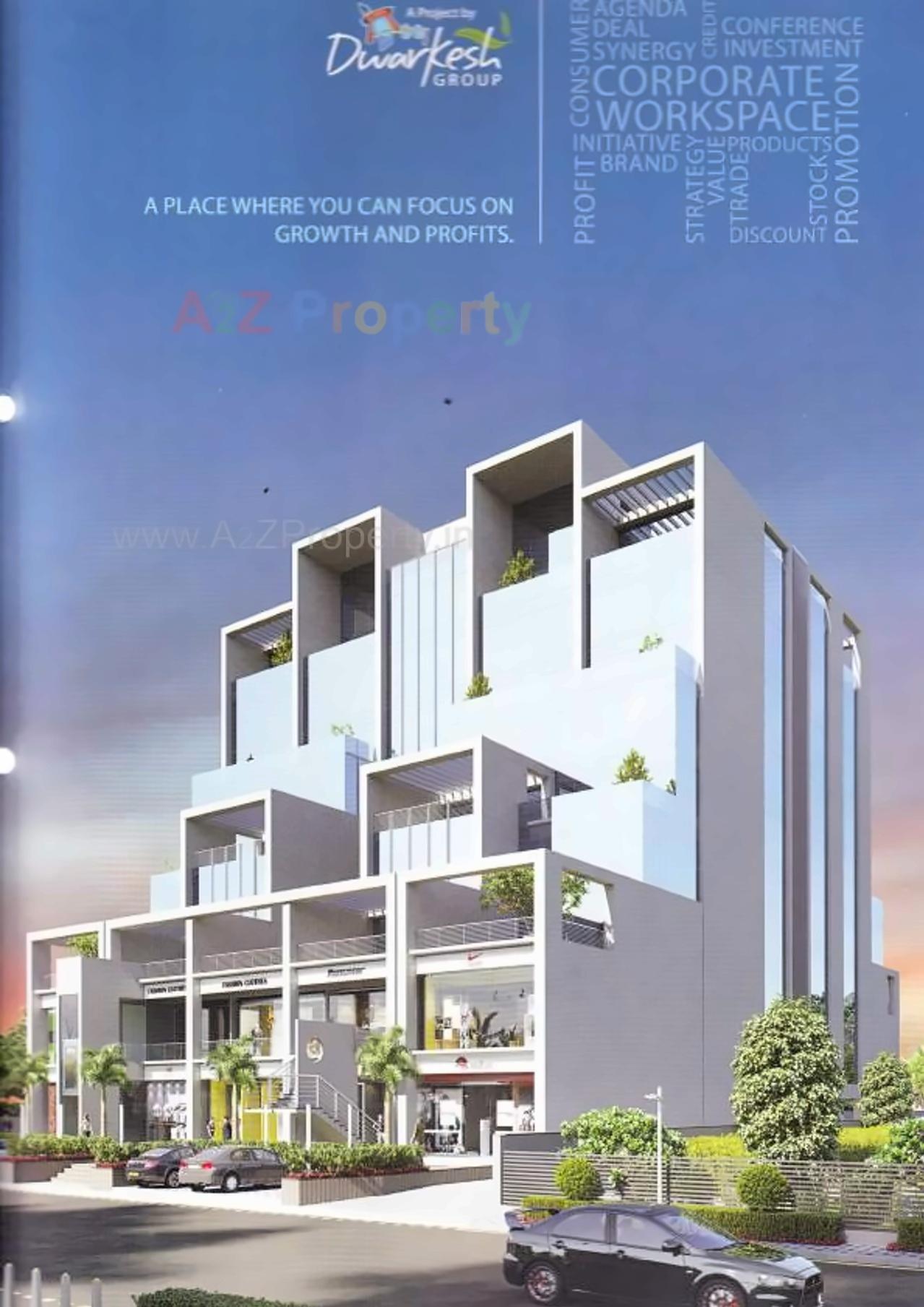 3D Elevation of real estate project Dwarkesh Business Hub located at Motera, Ahmedabad, Gujarat