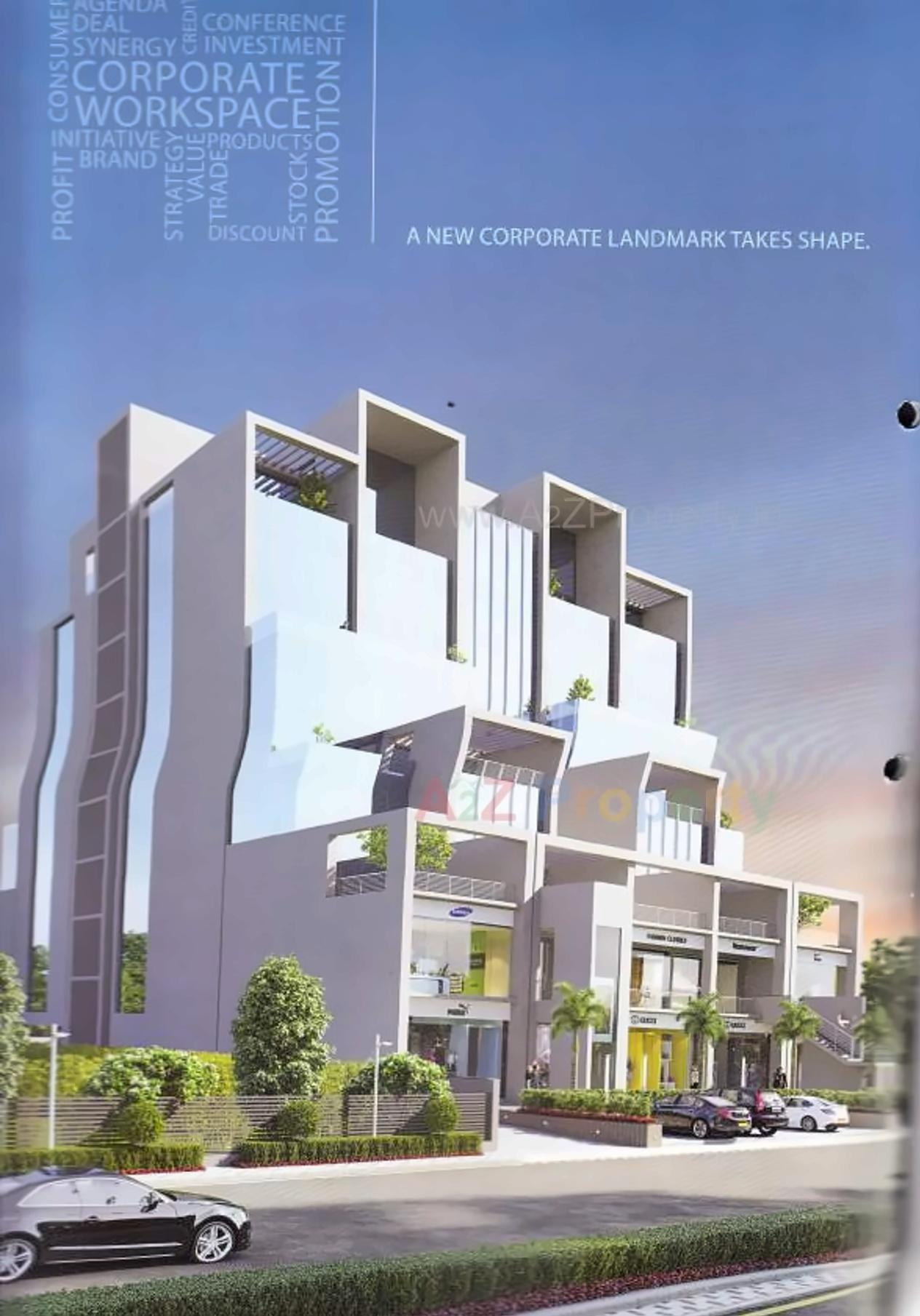 3D Elevation of real estate project Dwarkesh Business Hub located at Motera, Ahmedabad, Gujarat