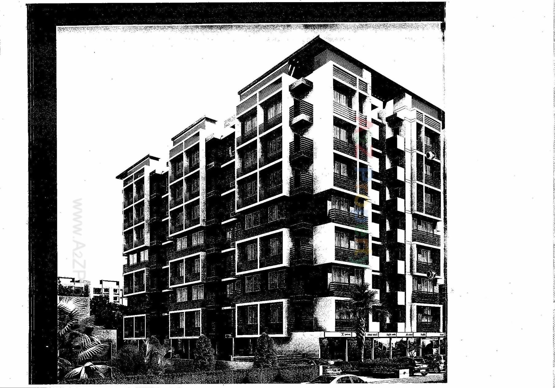 3D Elevation of real estate project Dwarkesh Elegance located at Zundal, Ahmedabad, Gujarat