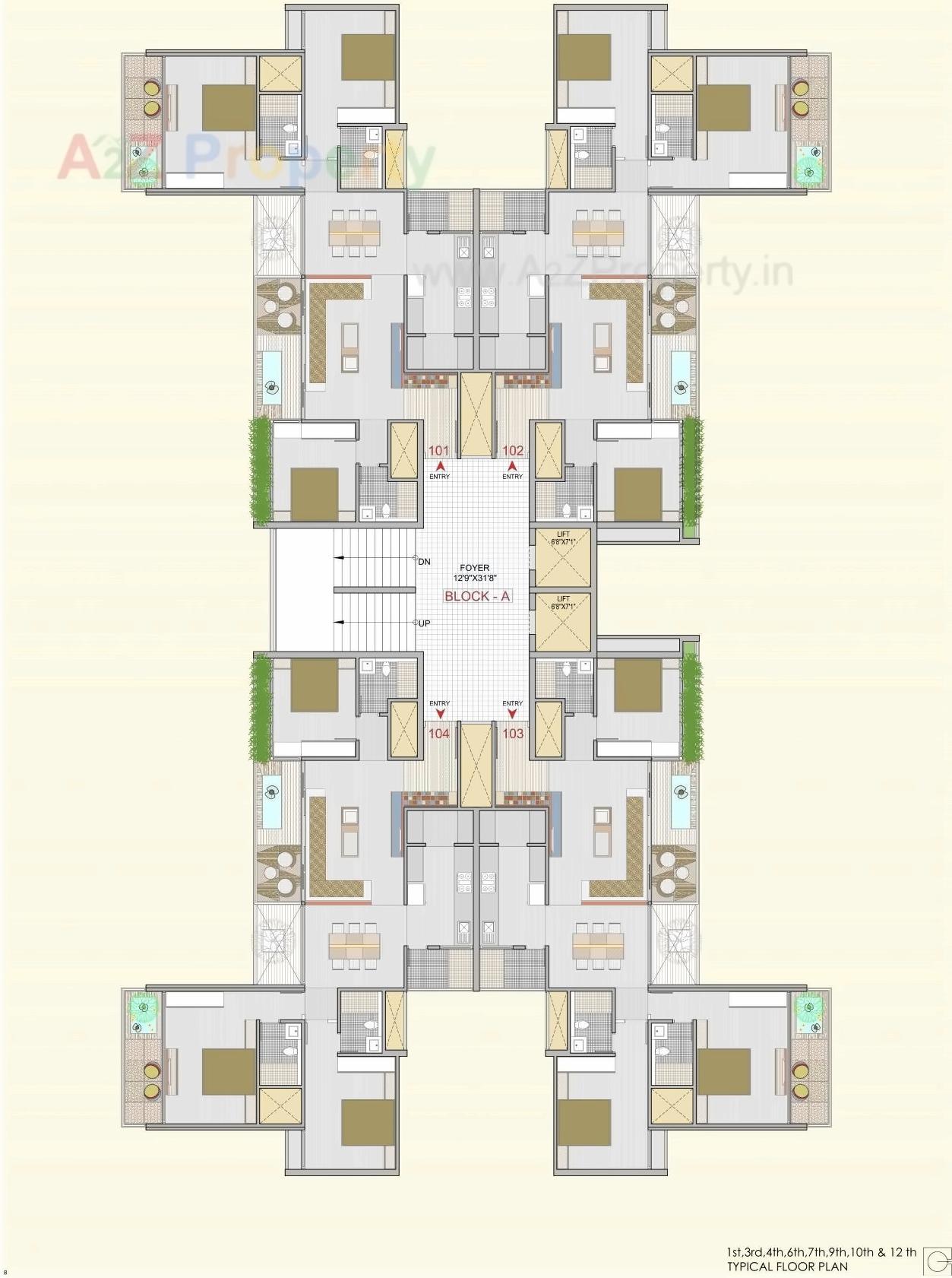 Layout of real estate project Dwarkesh Fragrance located at Chandkheda, Ahmedabad, Gujarat