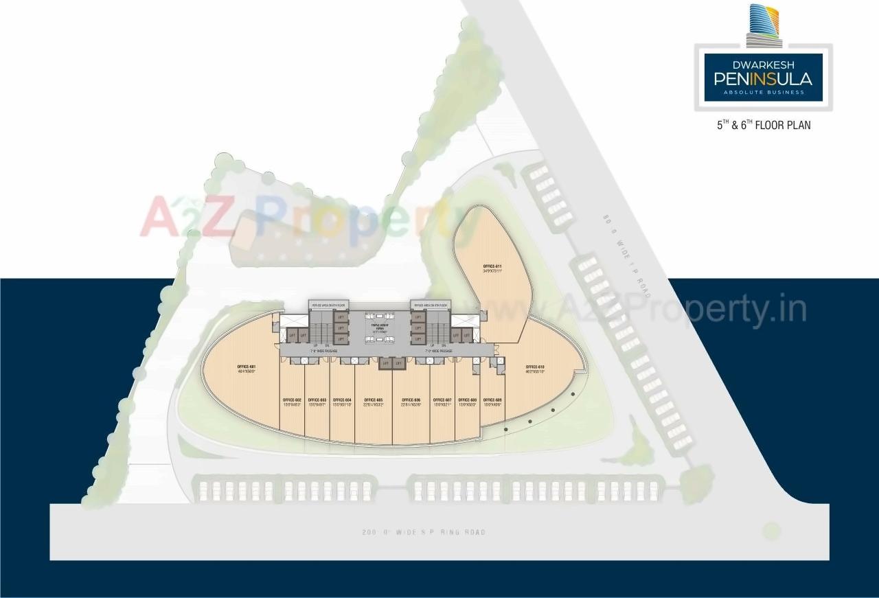 Layout of real estate project Dwarkesh Penninsulla located at Chankheda, Ahmedabad, Gujarat