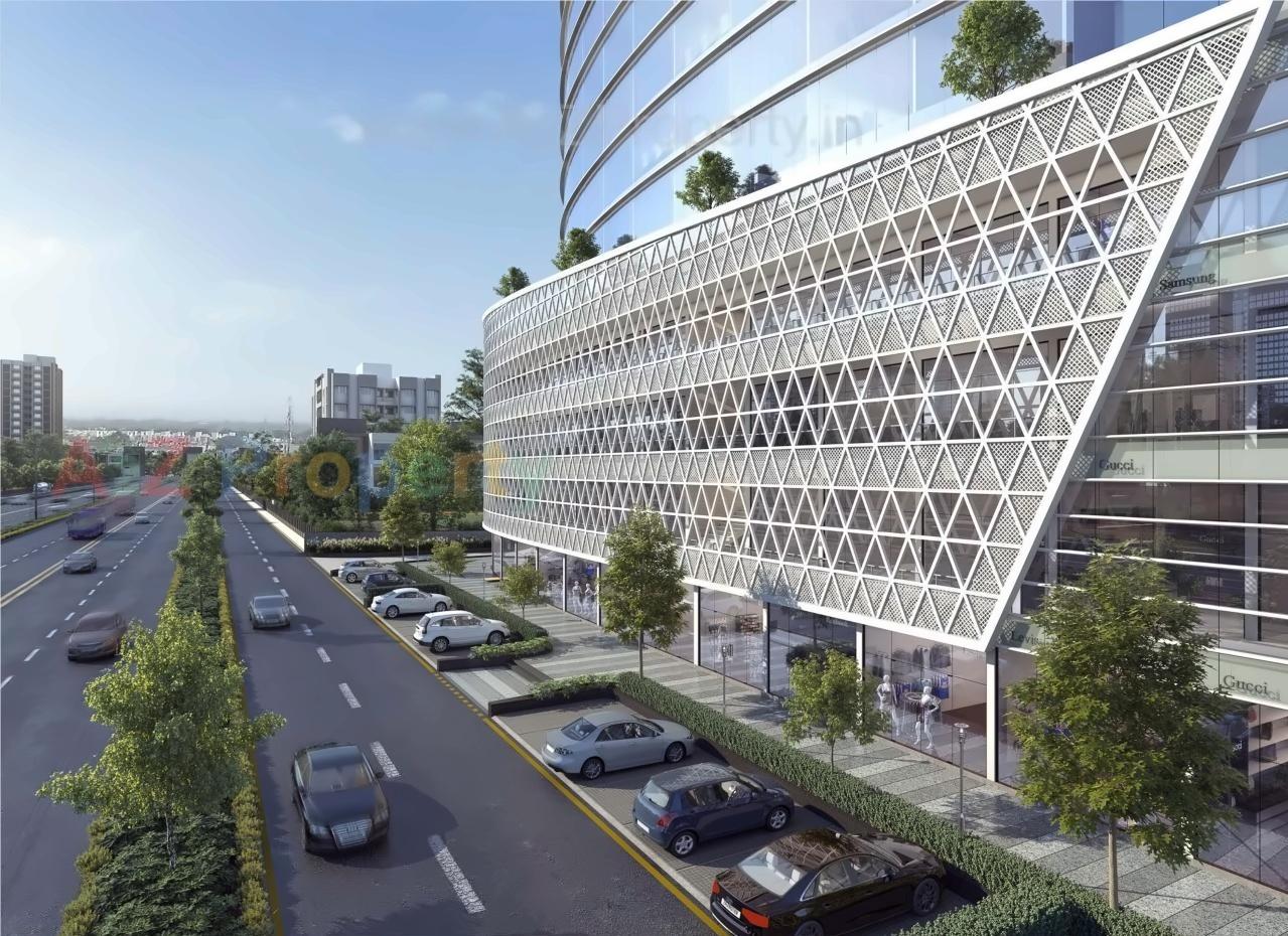 3D Elevation of real estate project Dwarkesh Penninsulla located at Chankheda, Ahmedabad, Gujarat