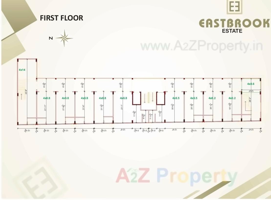 Layout of real estate project East Brook Estate located at Rakhiyal, Ahmedabad, Gujarat