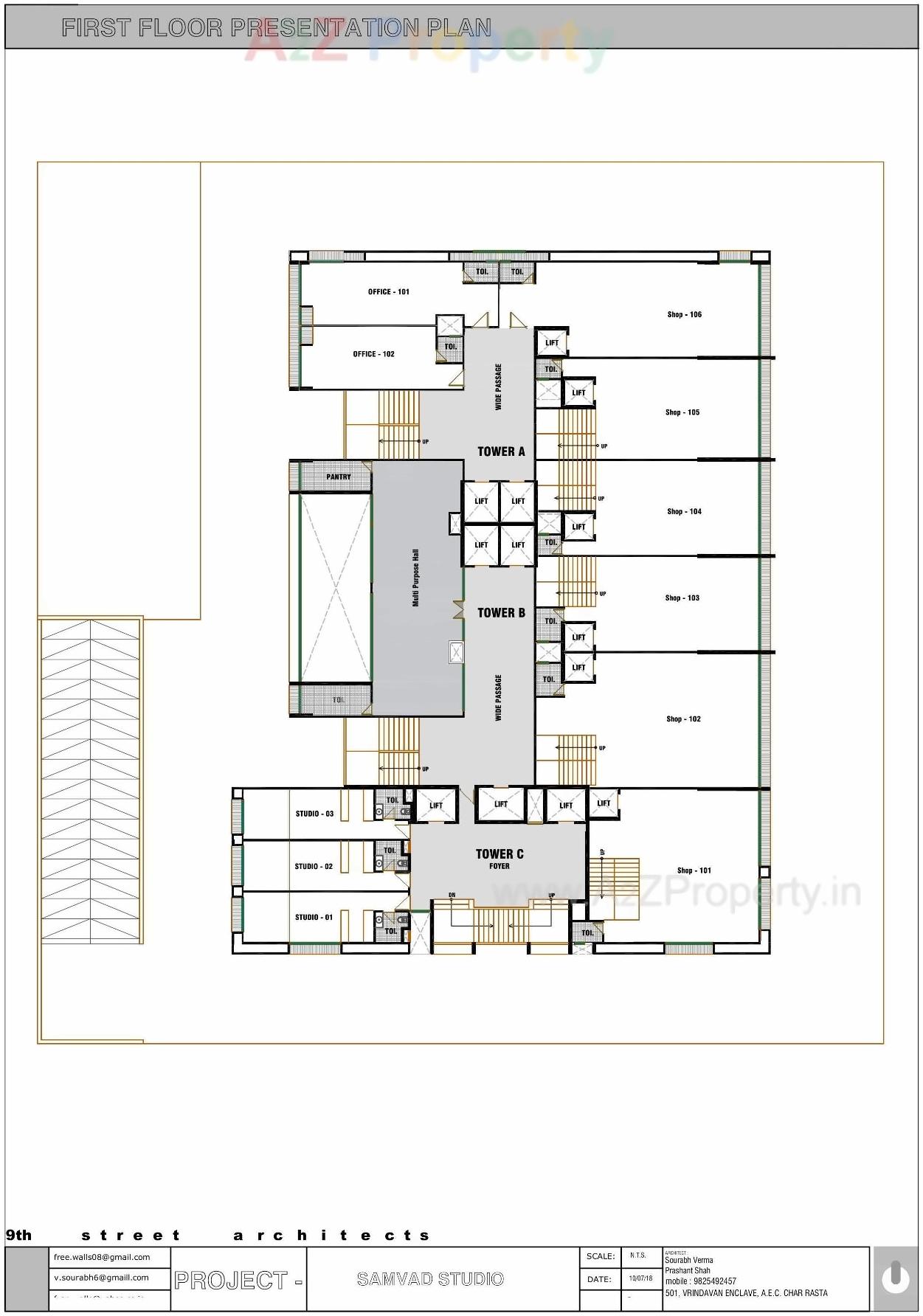Layout of real estate project Eastface located at Ambli, Ahmedabad, Gujarat