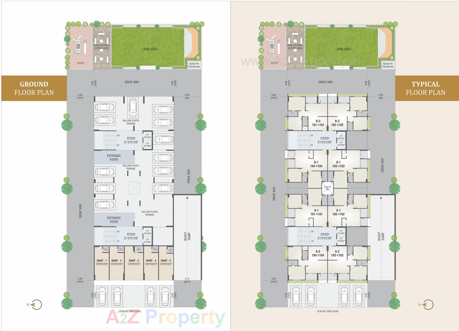 Layout of real estate project Ekaksh Elegance located at Vinzol, Ahmedabad, Gujarat