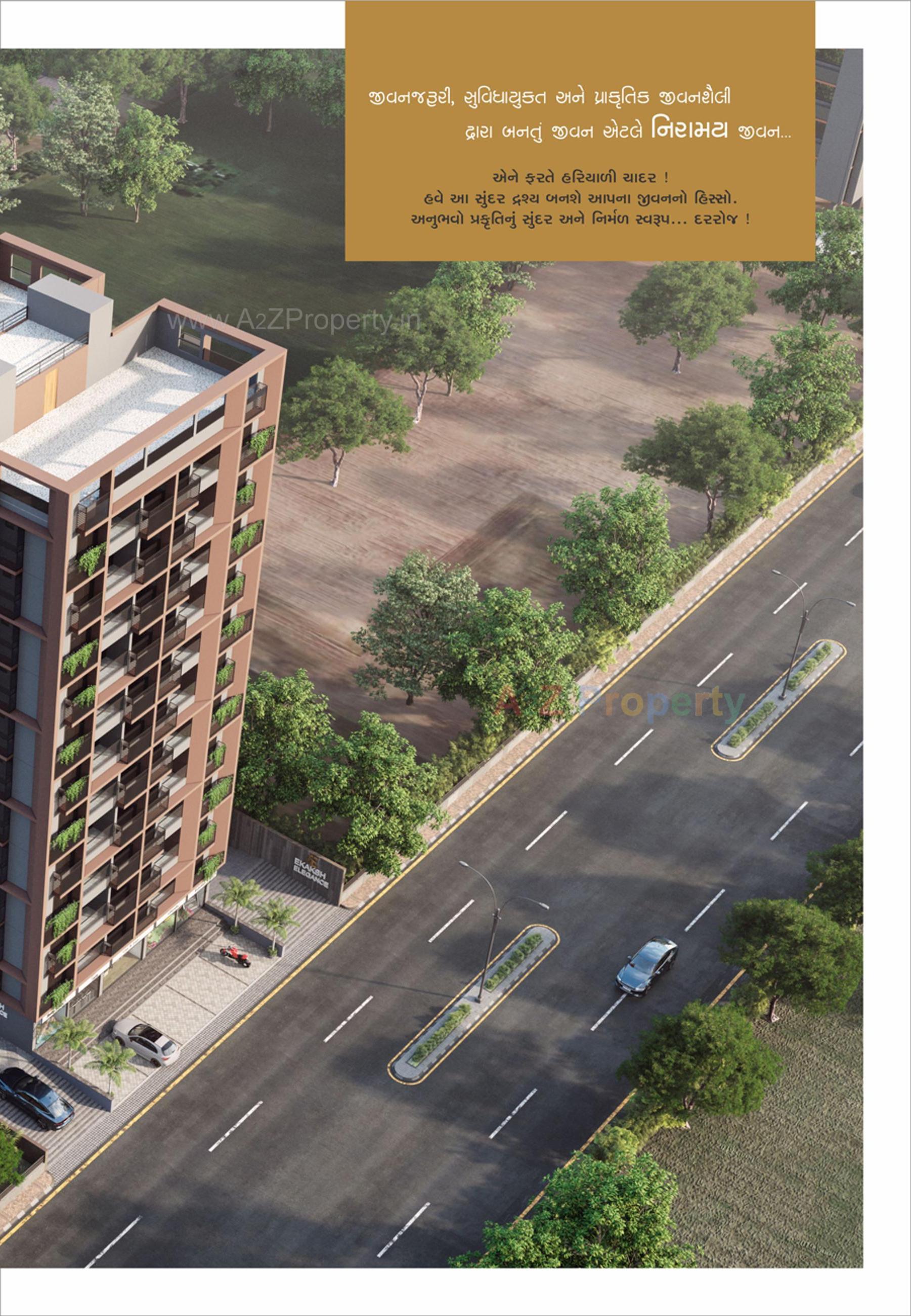 3D Elevation of real estate project Ekaksh Elegance located at Vinzol, Ahmedabad, Gujarat
