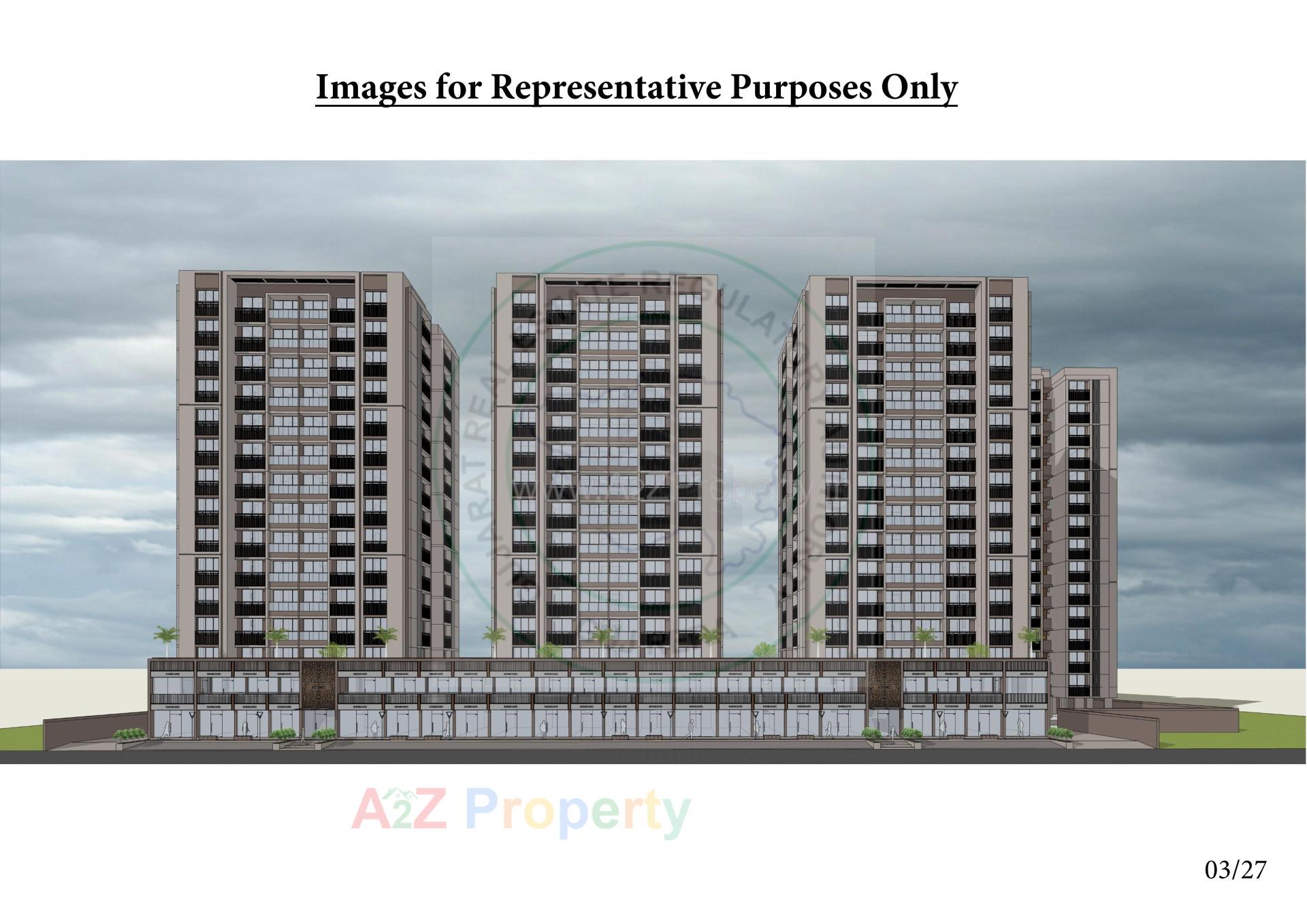 3D Elevation of real estate project Eklingji Satvam located at Ghuma, Ahmedabad, Gujarat