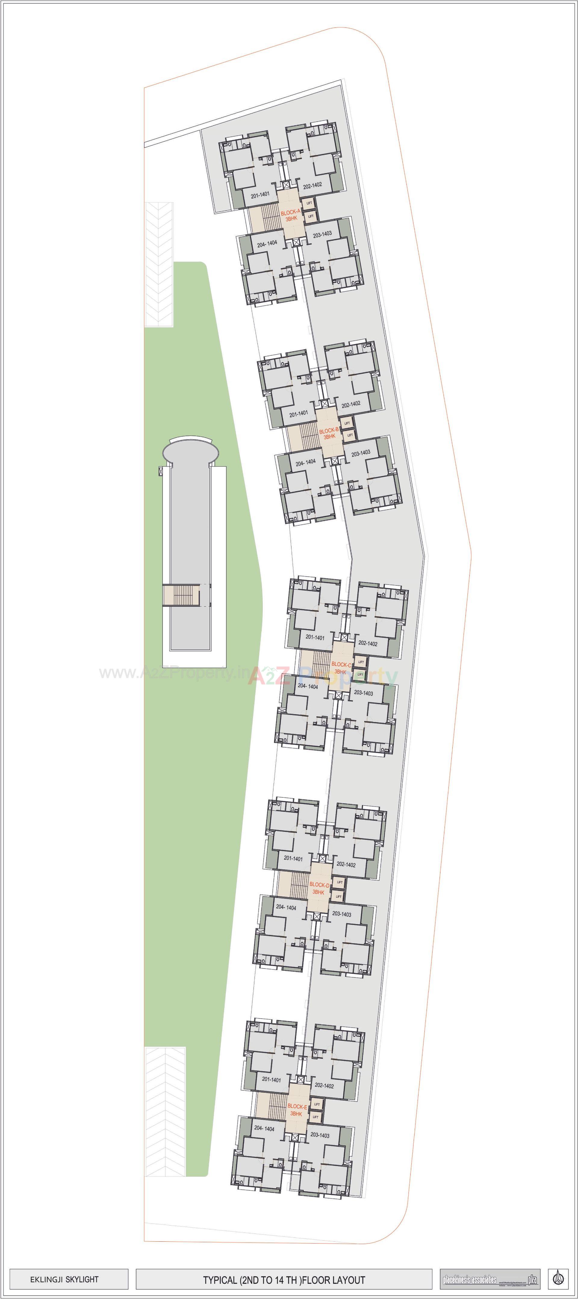Layout of real estate project Eklingji Skylights located at Sanand, Ahmedabad, Gujarat