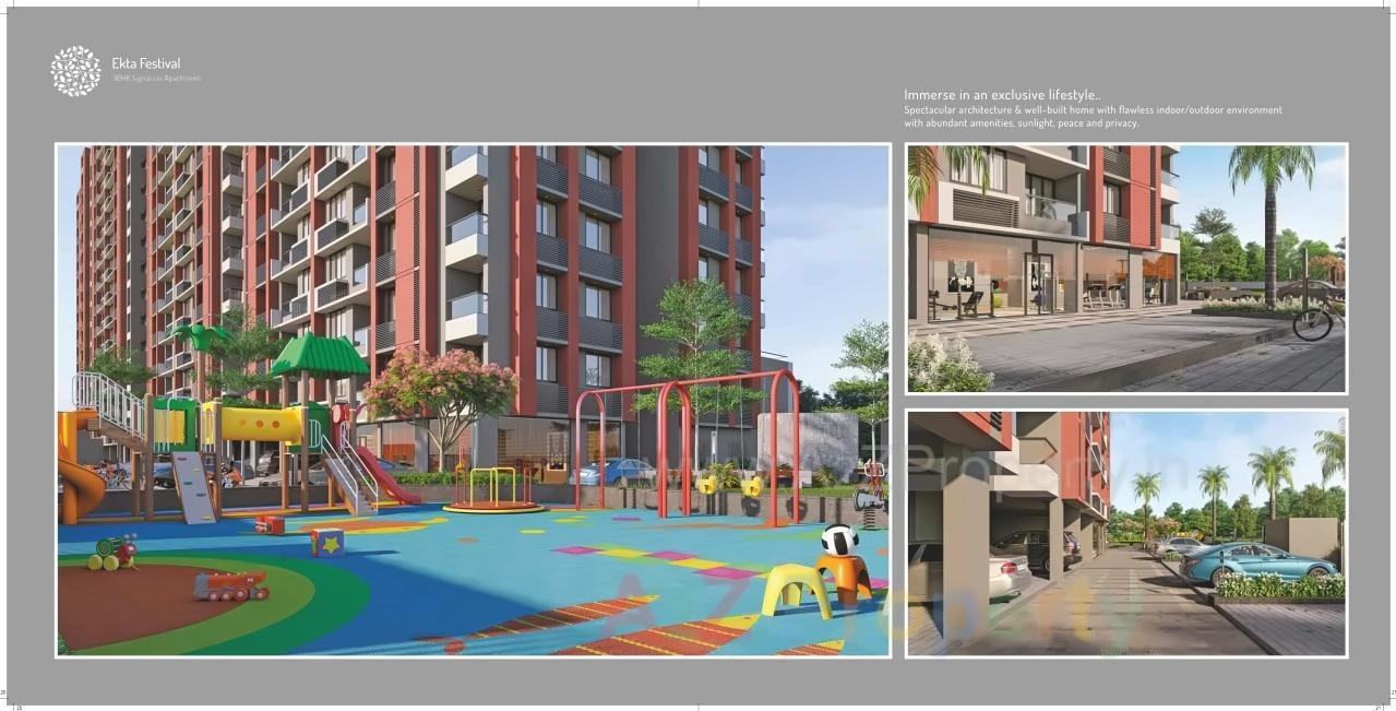 3D Elevation of real estate project Ekta Festival located at Vadaj, Ahmedabad, Gujarat