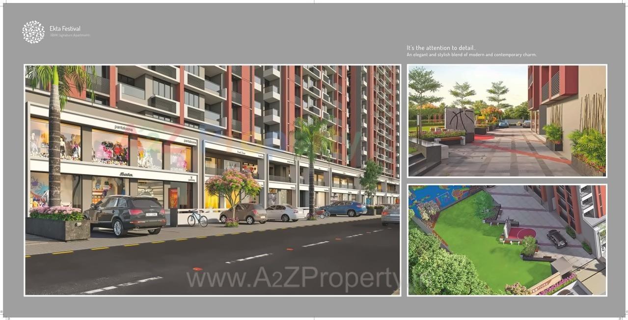 3D Elevation of real estate project Ekta Festival located at Vadaj, Ahmedabad, Gujarat