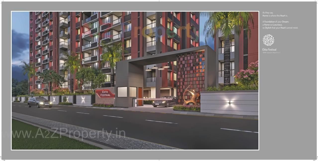 3D Elevation of real estate project Ekta Festival located at Vadaj, Ahmedabad, Gujarat