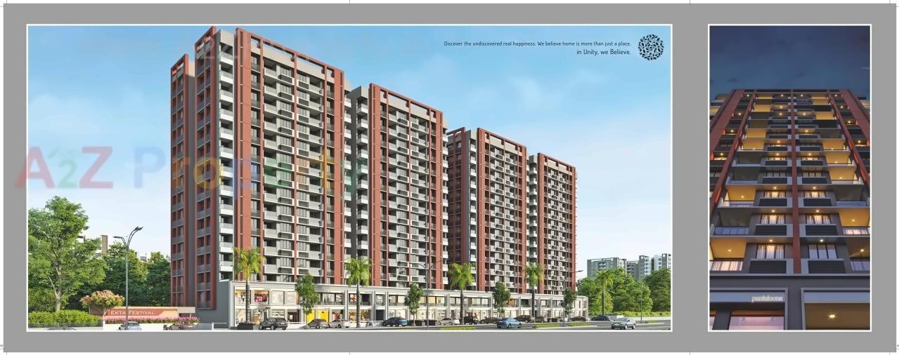 3D Elevation of real estate project Ekta Festival located at Vadaj, Ahmedabad, Gujarat