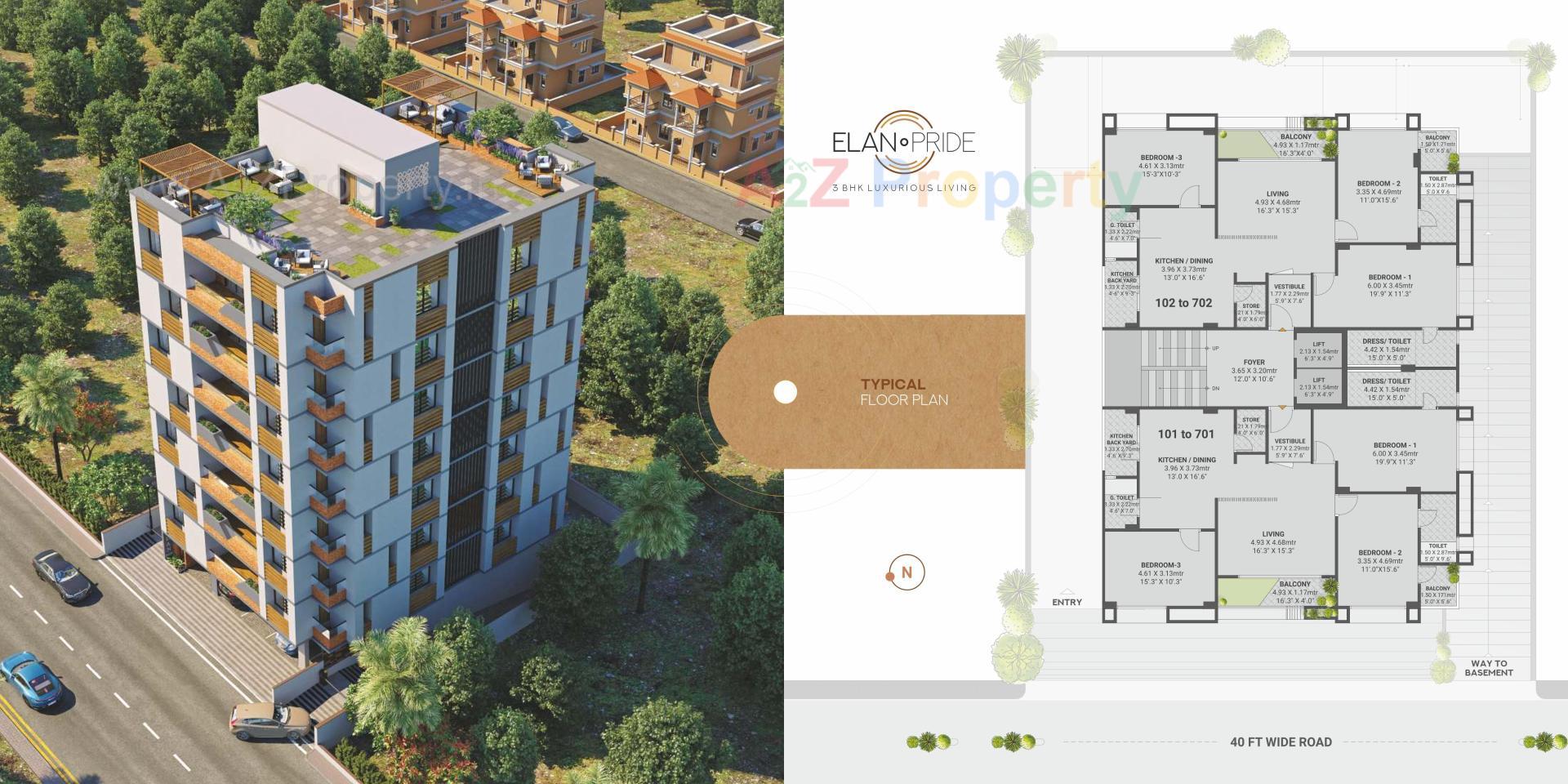 Layout of real estate project Elan Pride located at Sola, Ahmedabad, Gujarat
