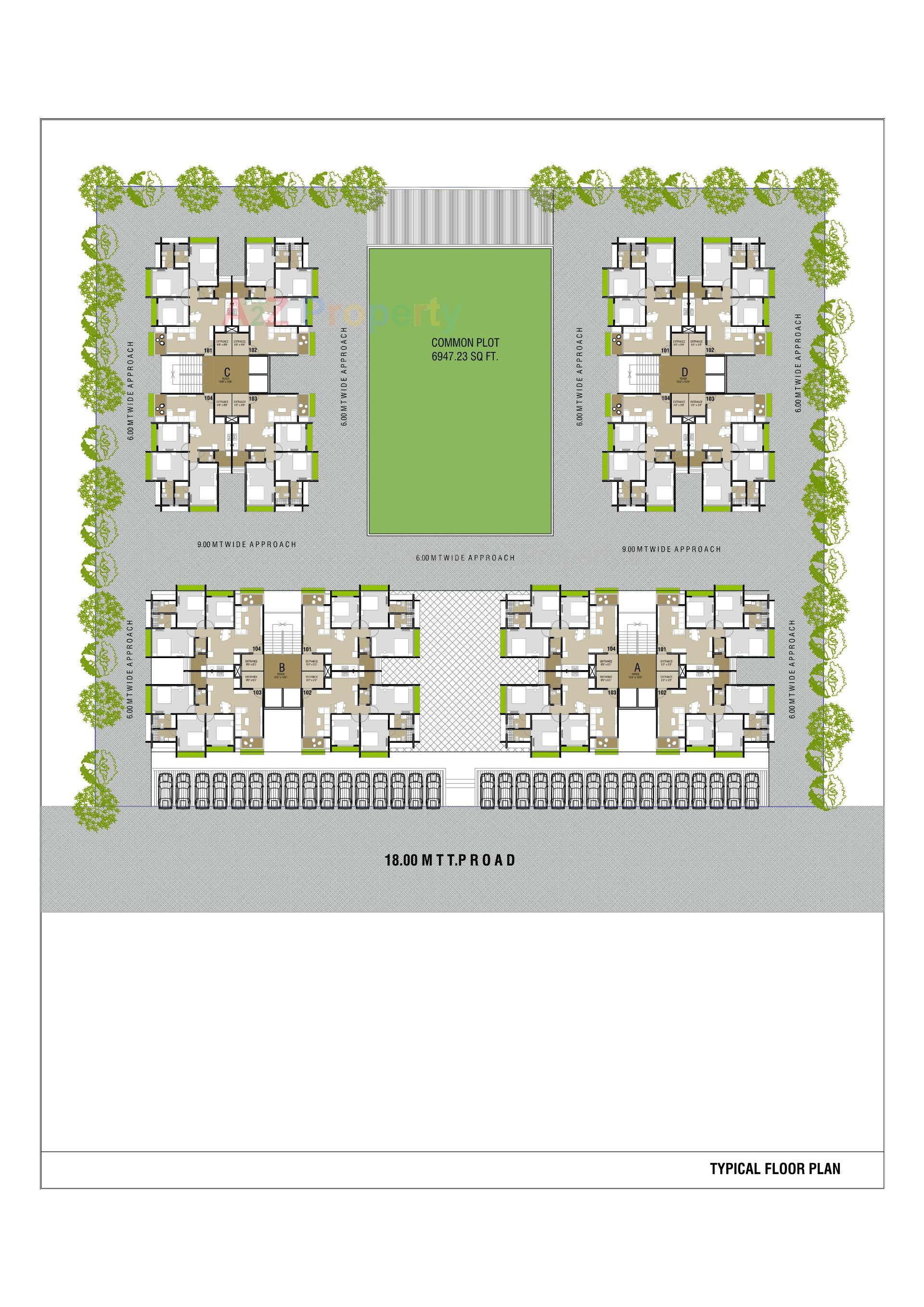 Layout of real estate project Elenza Greenfield located at Shela, Ahmedabad, Gujarat