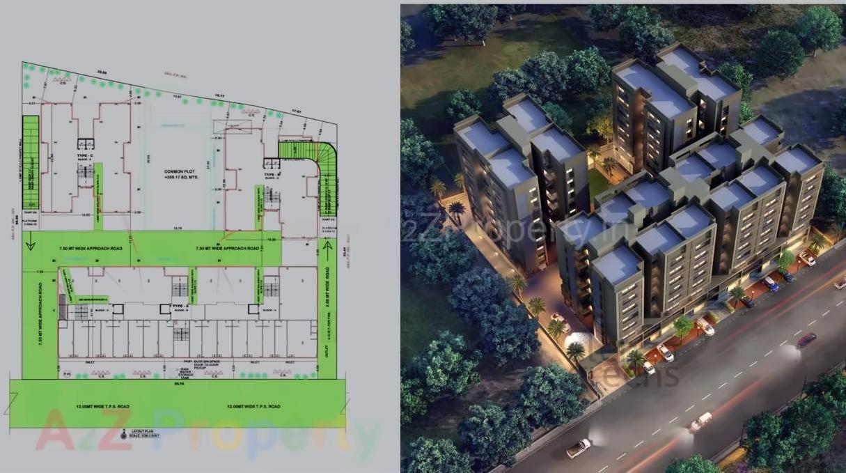 Layout of real estate project Elenza Greens located at Ghuma, Ahmedabad, Gujarat