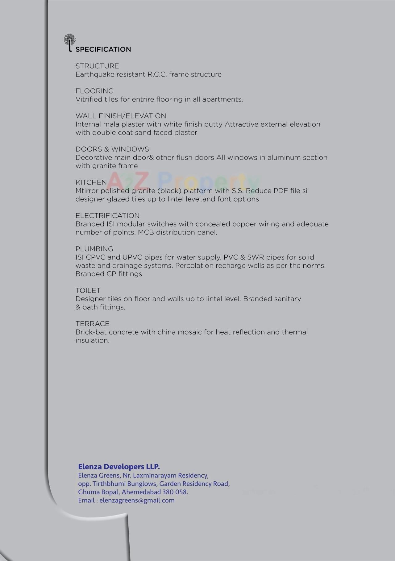  of real estate project Elenza Greens located at Ghuma, Ahmedabad, Gujarat