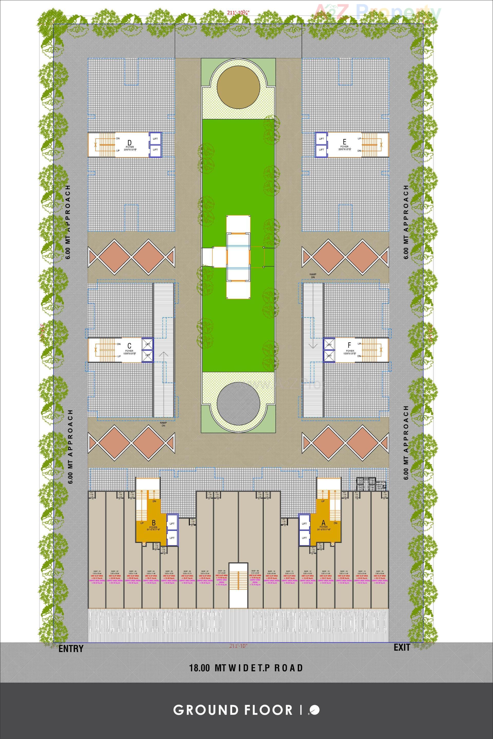 Layout of real estate project Elenza Greenwood located at Ghuma, Ahmedabad, Gujarat