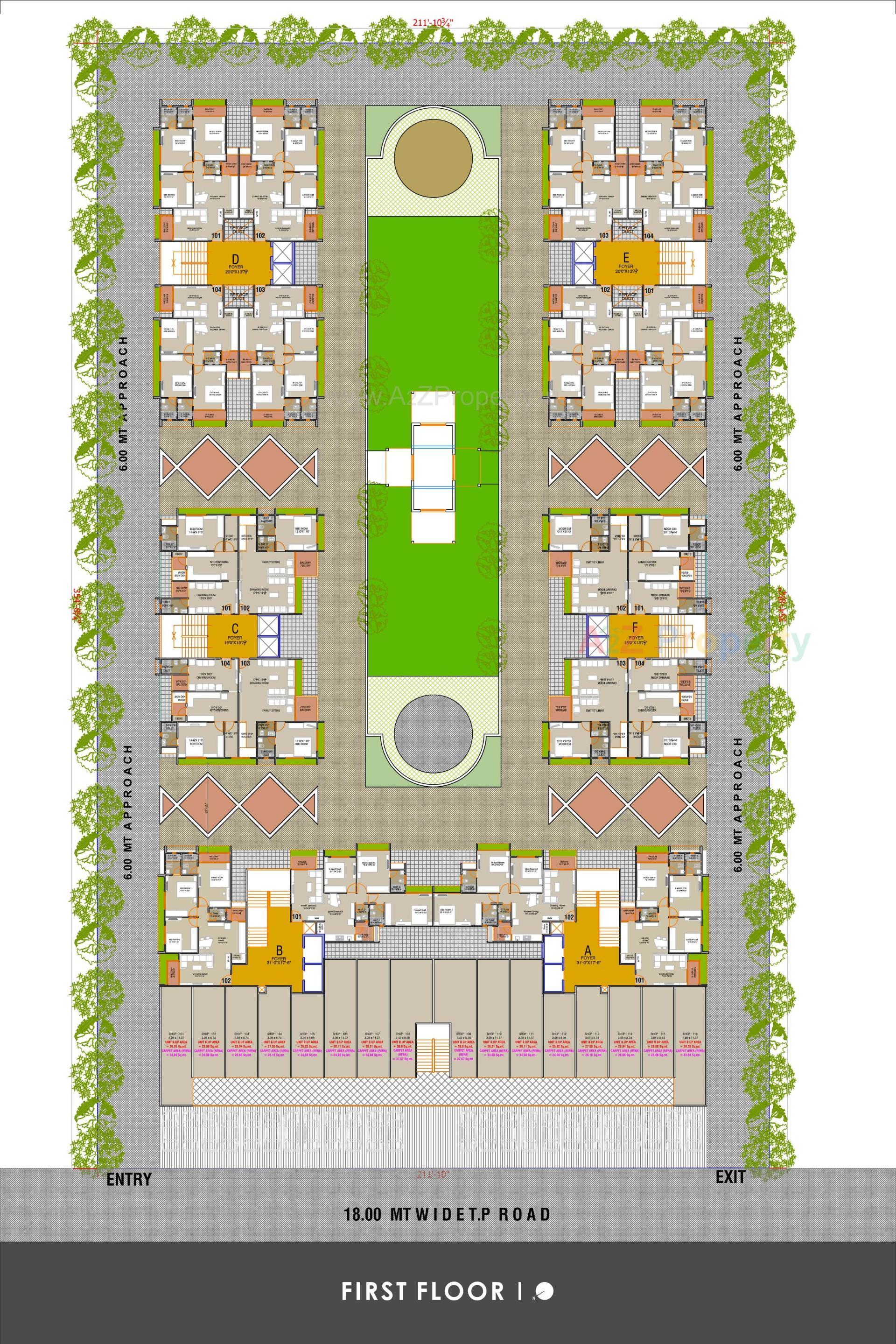 Layout of real estate project Elenza Greenwood located at Ghuma, Ahmedabad, Gujarat