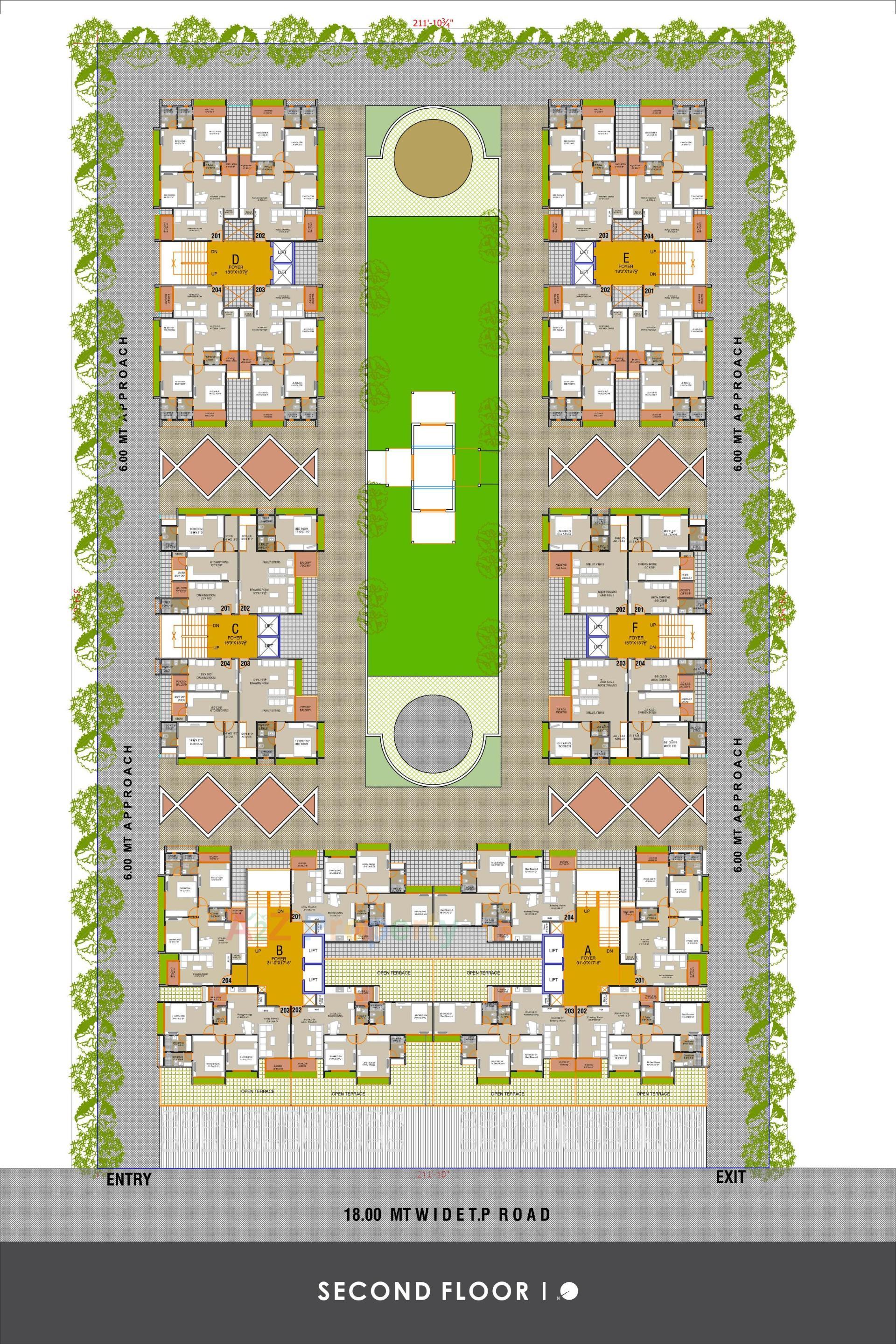 Layout of real estate project Elenza Greenwood located at Ghuma, Ahmedabad, Gujarat