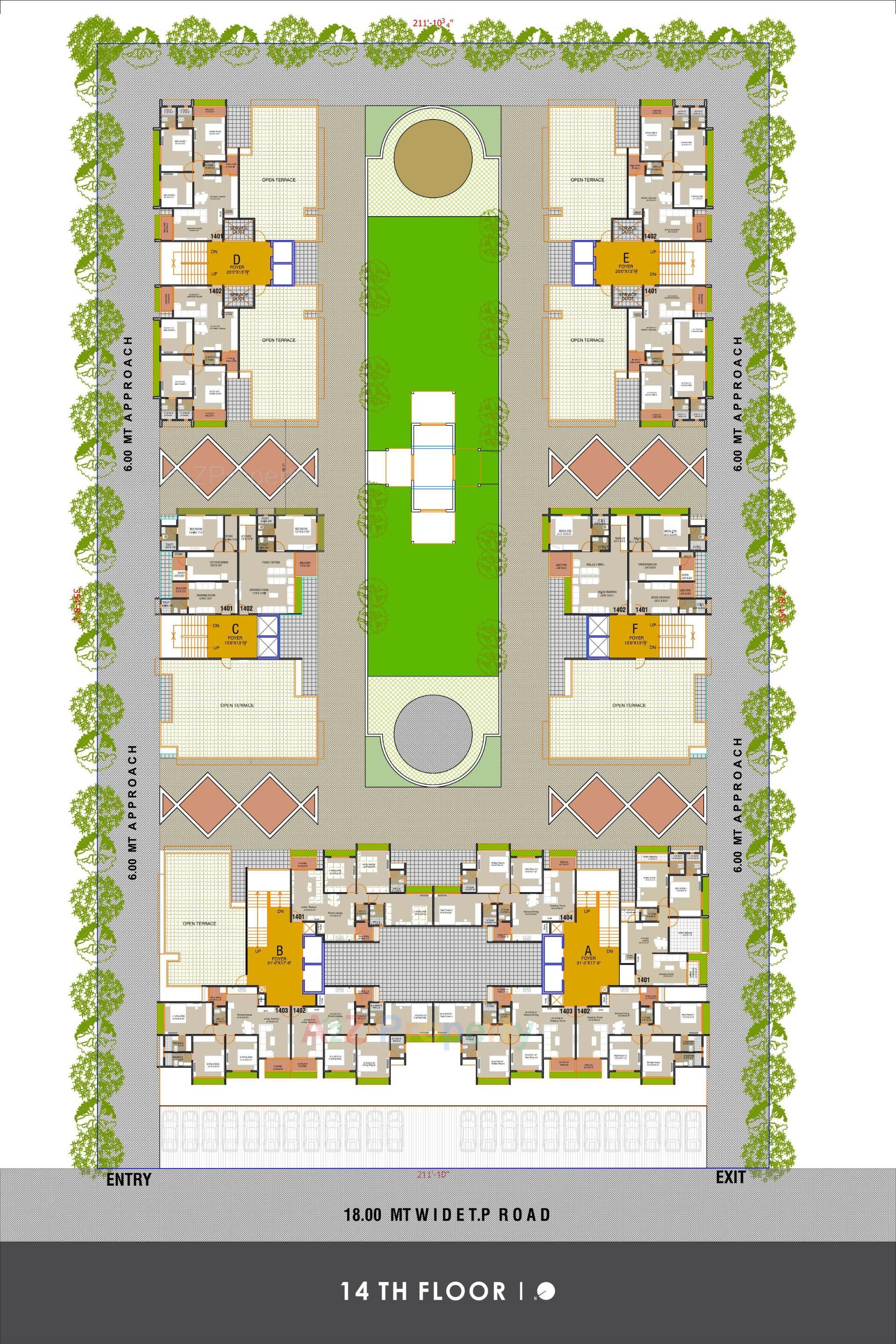 Layout of real estate project Elenza Greenwood located at Ghuma, Ahmedabad, Gujarat