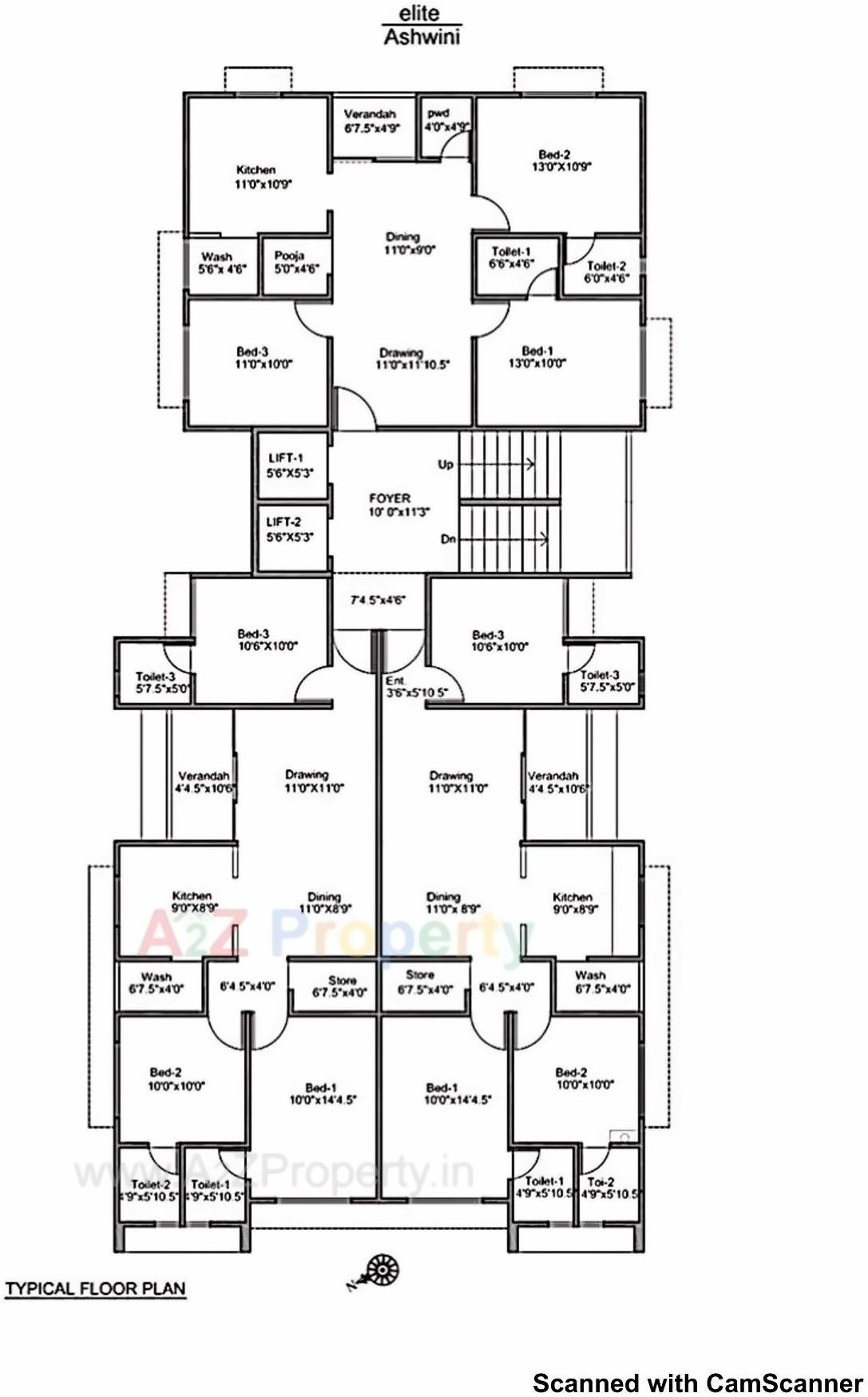 Layout of real estate project Elite Ashwini located at Vadaj, Ahmedabad, Gujarat