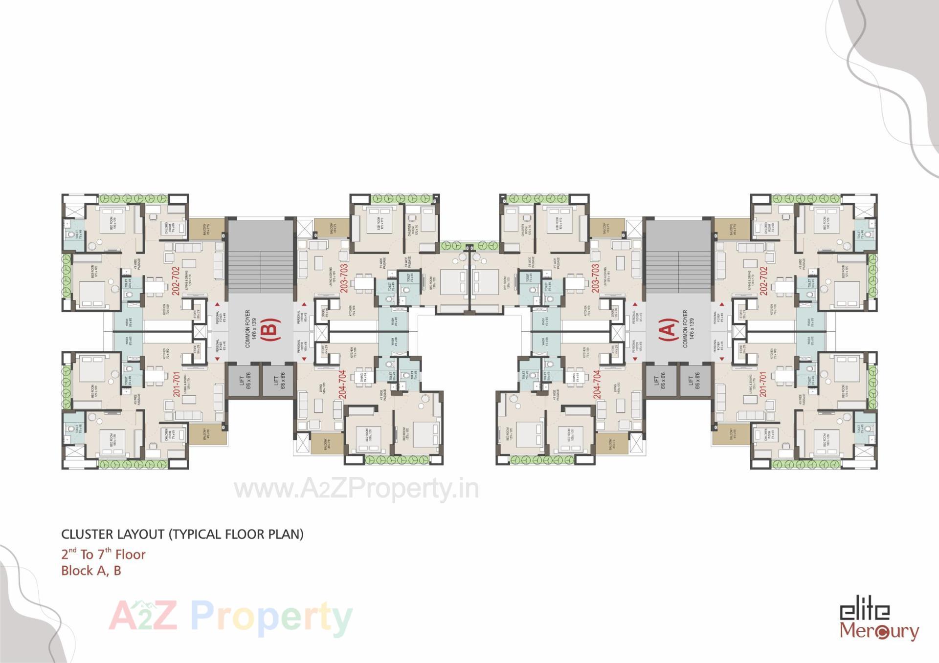 Layout of real estate project Elite Mercury located at Tragad, Ahmedabad, Gujarat