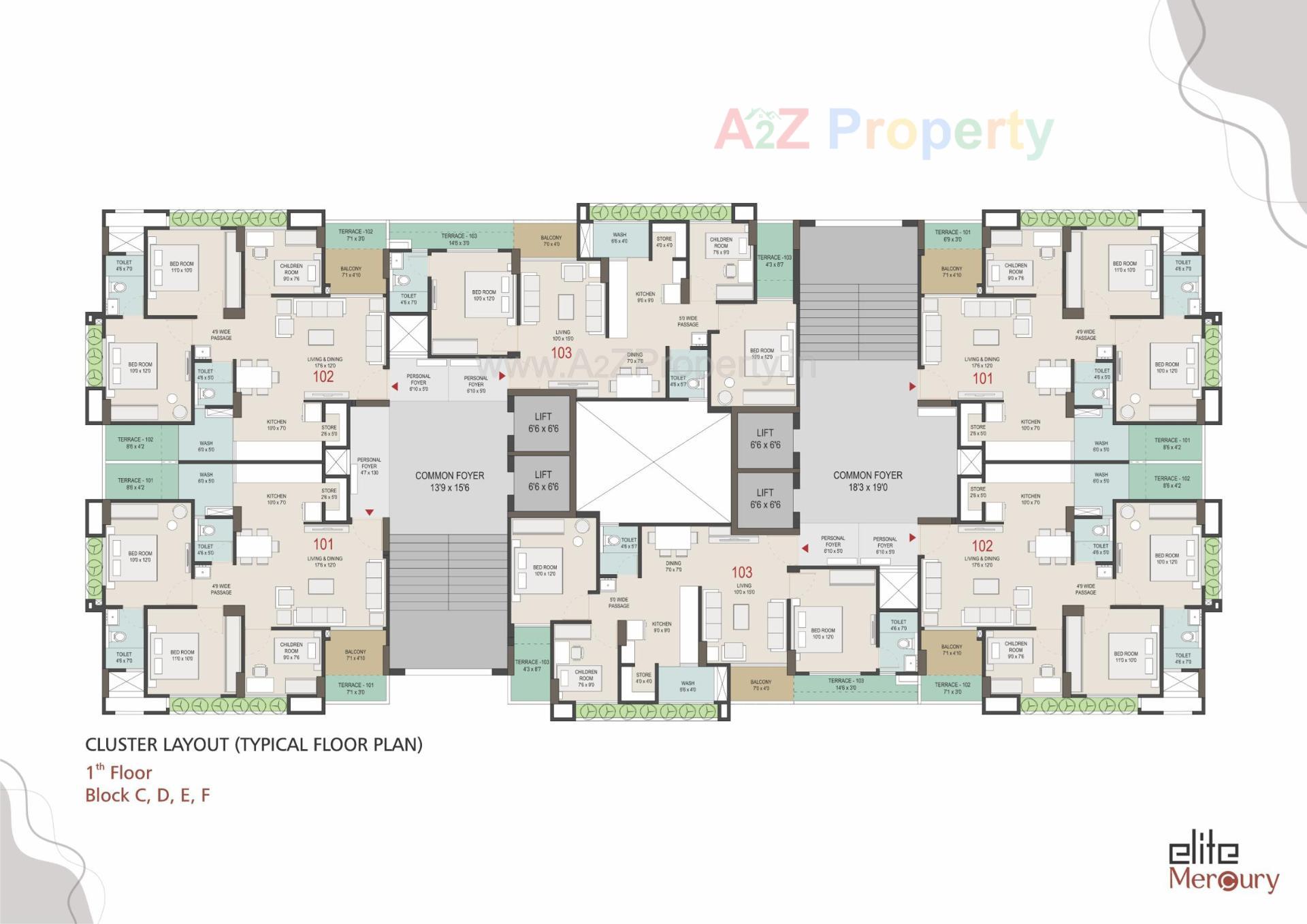 Layout of real estate project Elite Mercury located at Tragad, Ahmedabad, Gujarat