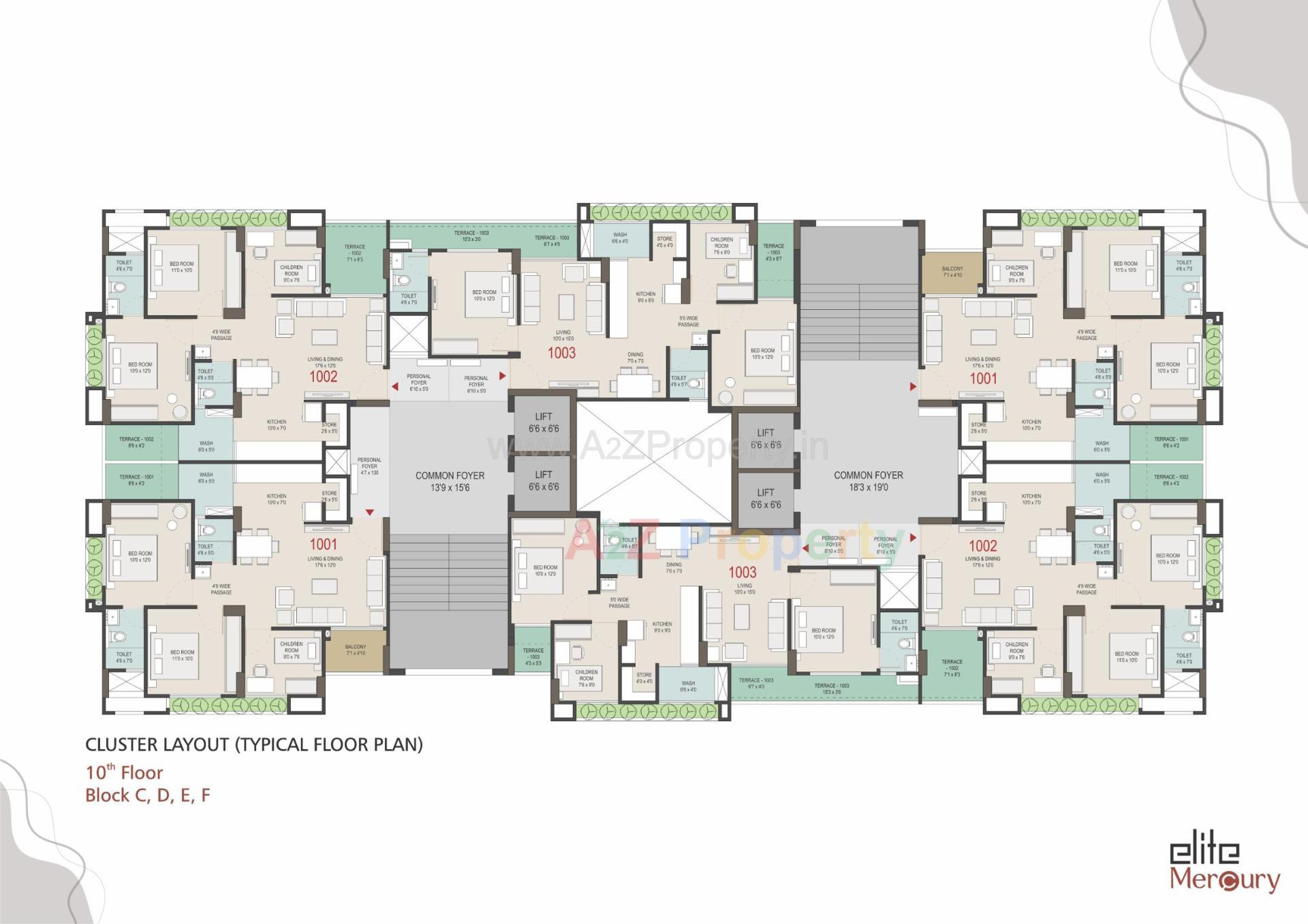 Layout of real estate project Elite Mercury located at Tragad, Ahmedabad, Gujarat