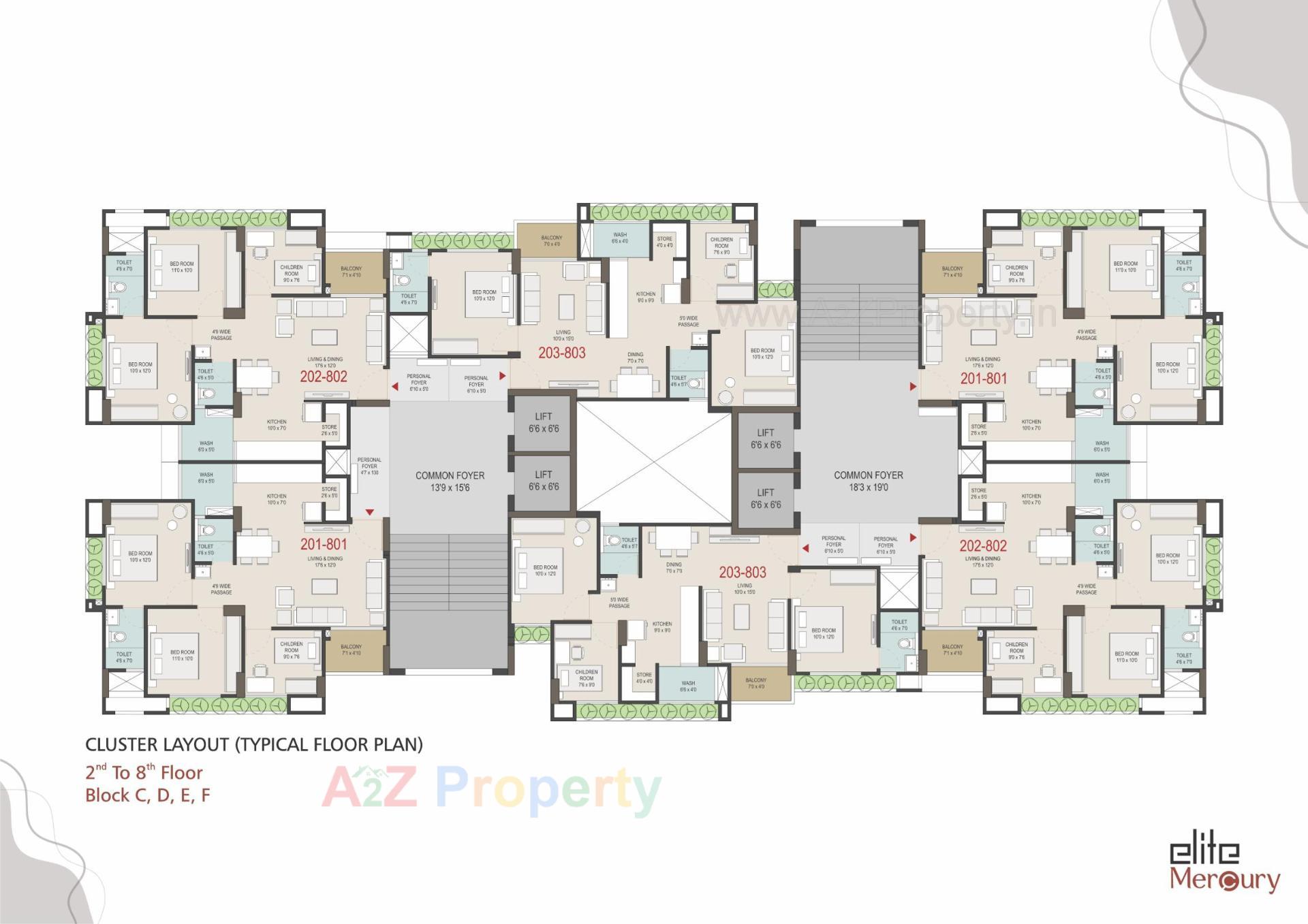 Layout of real estate project Elite Mercury located at Tragad, Ahmedabad, Gujarat