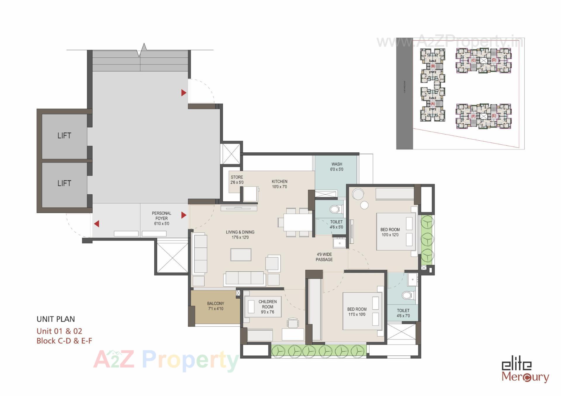 Layout of real estate project Elite Mercury located at Tragad, Ahmedabad, Gujarat