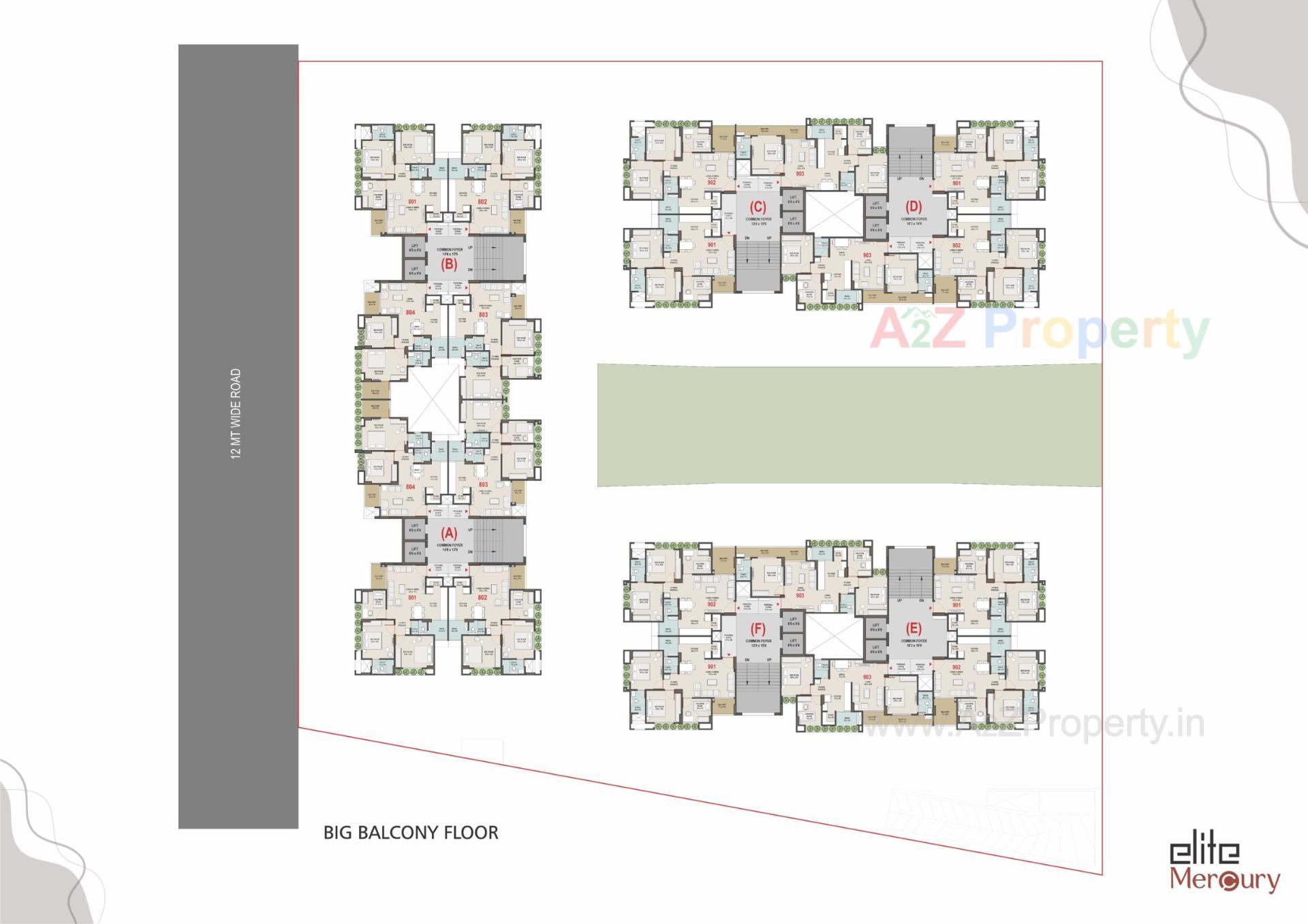 Layout of real estate project Elite Mercury located at Tragad, Ahmedabad, Gujarat