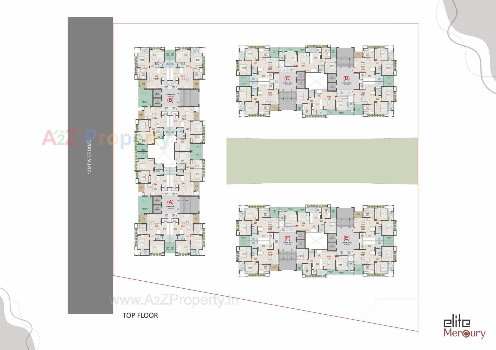 Layout of real estate project Elite Mercury located at Tragad, Ahmedabad, Gujarat