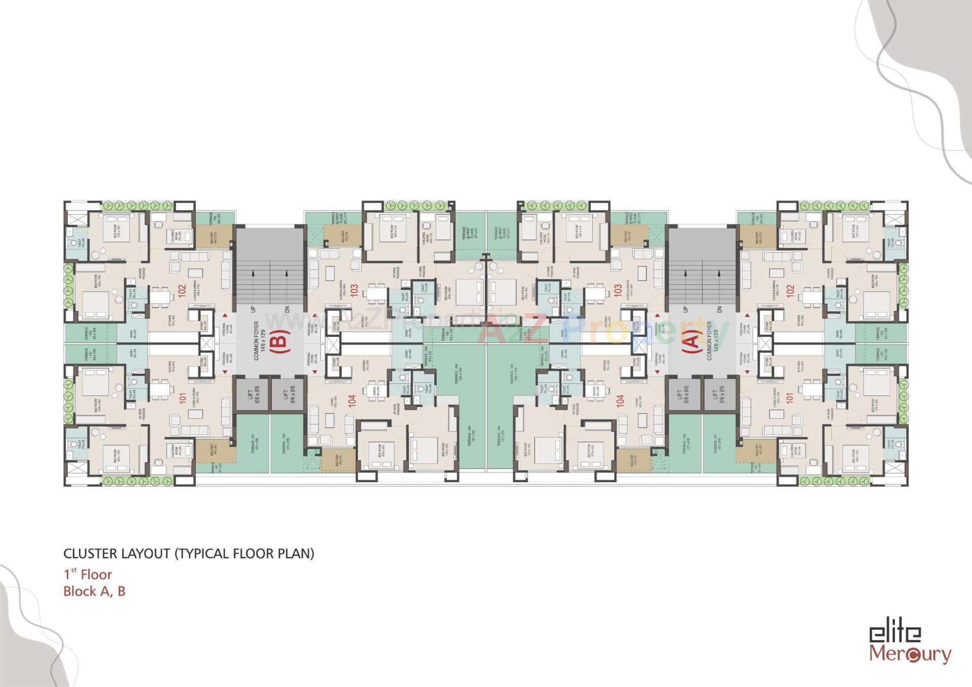 Layout of real estate project Elite Mercury located at Tragad, Ahmedabad, Gujarat