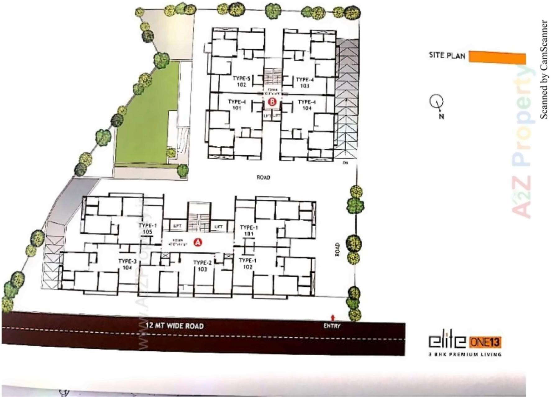Layout of real estate project Eliteone located at Gota, Ahmedabad, Gujarat