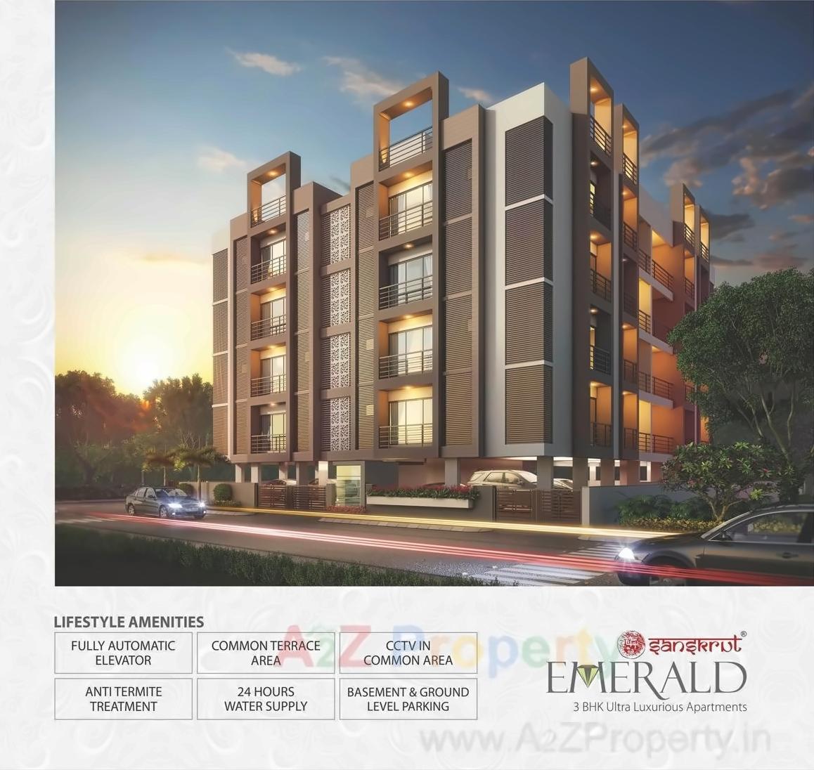 3D Elevation of real estate project Emerald Apartment located at Vejalpur, Ahmedabad, Gujarat