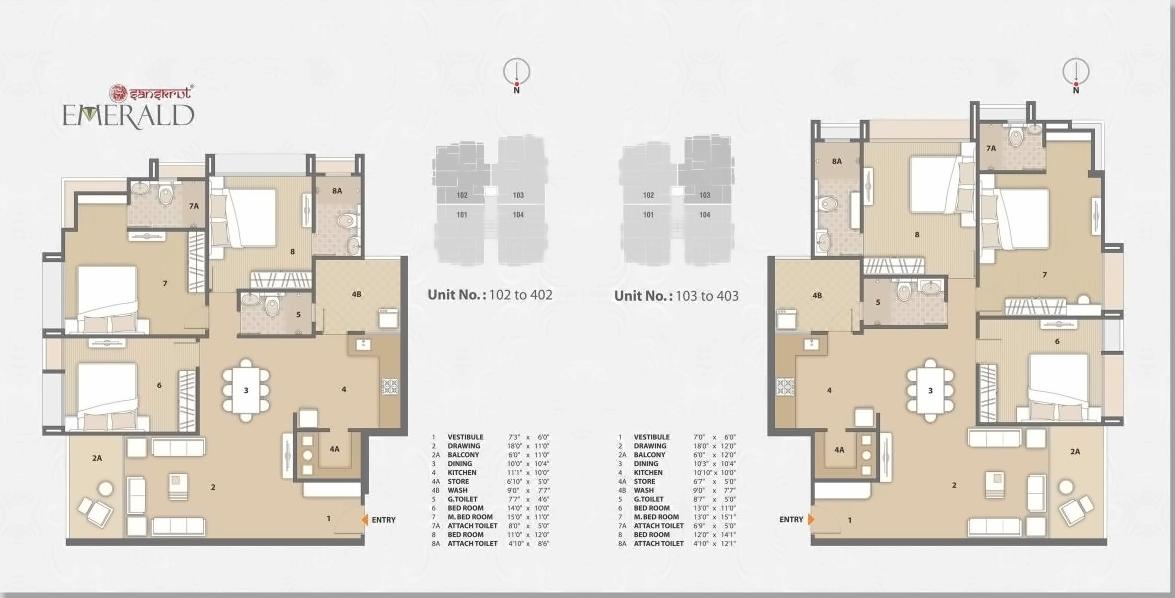 Layout of real estate project Emerald Apartment located at Vejalpur, Ahmedabad, Gujarat