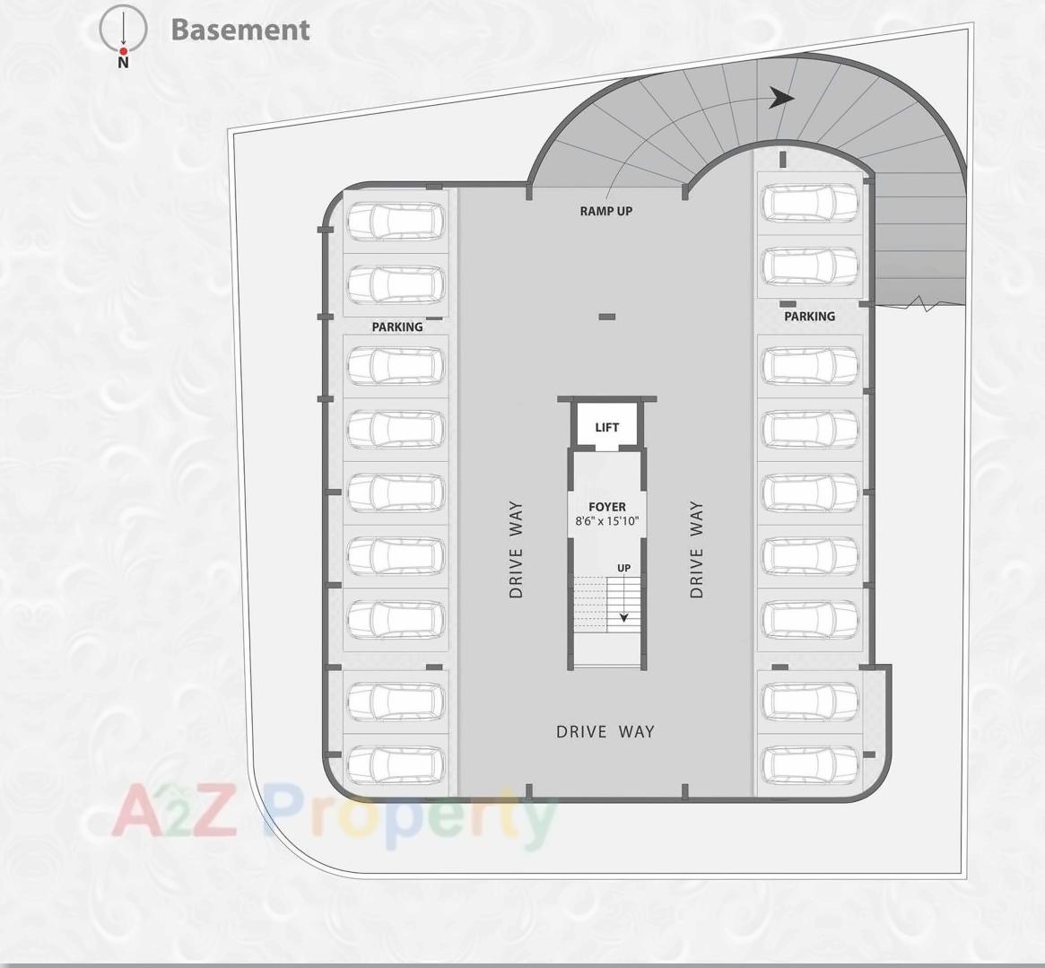 Layout of real estate project Emerald Apartment located at Vejalpur, Ahmedabad, Gujarat