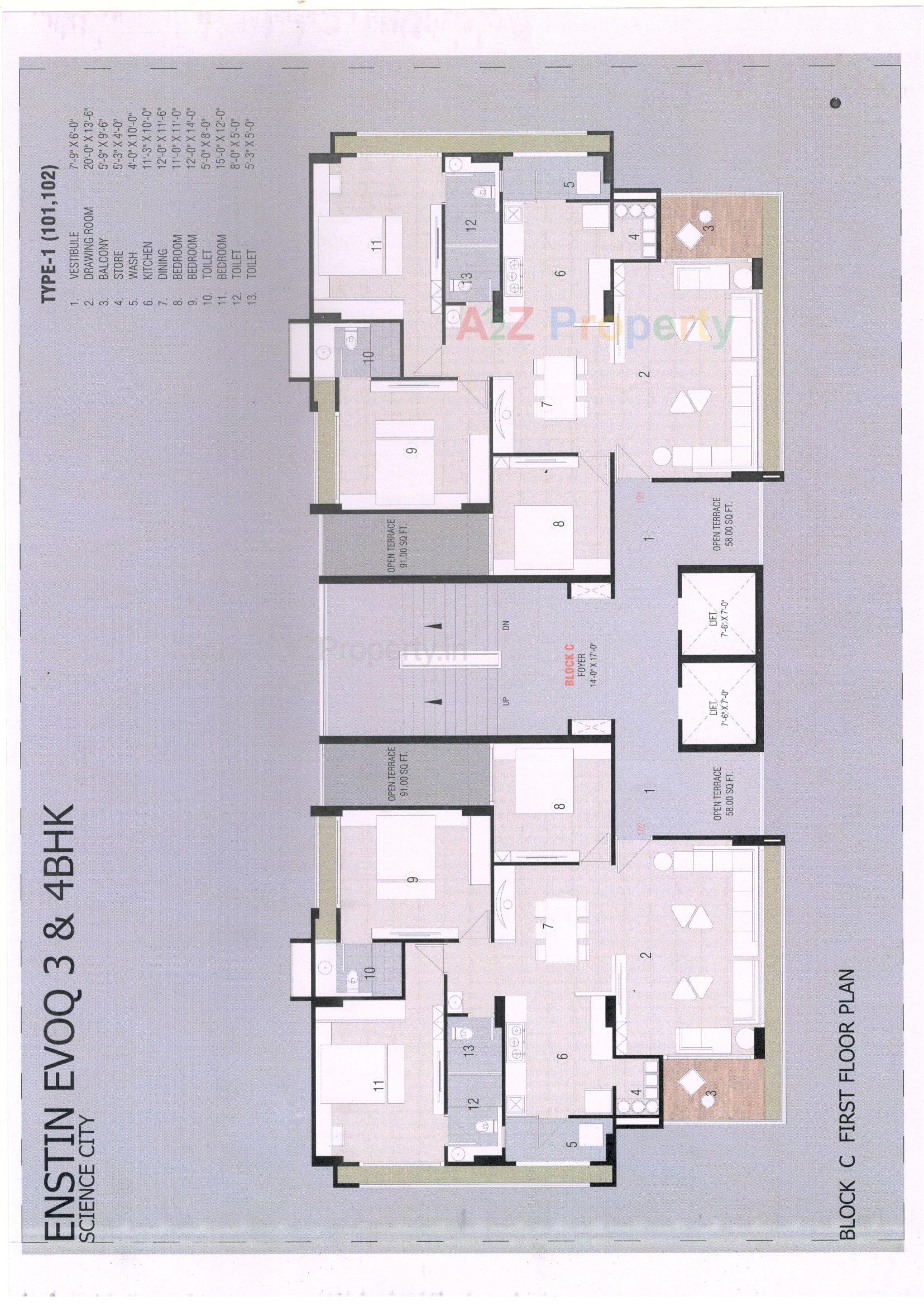 Layout of real estate project Enstin Evoq located at Sola, Ahmedabad, Gujarat