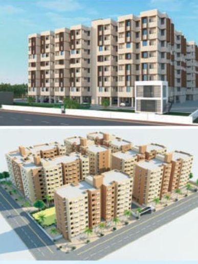 3D Elevation of real estate project Ews located at Makarba, Ahmedabad, Gujarat
