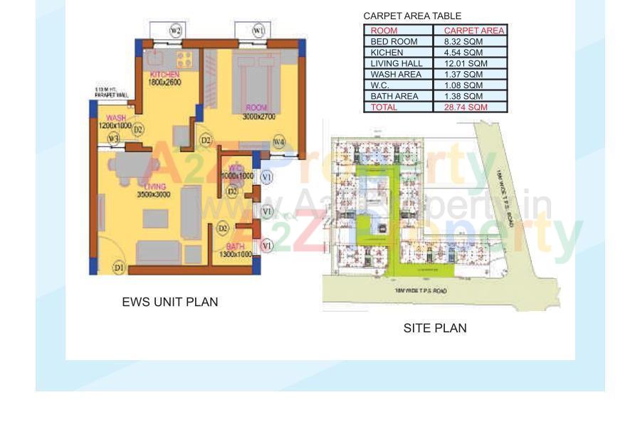Layout of real estate project Ews located at Makarba, Ahmedabad, Gujarat