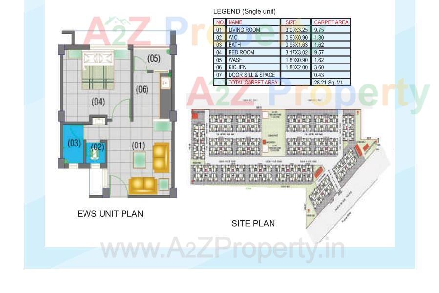 Layout of real estate project Ews located at Makarba, Ahmedabad, Gujarat