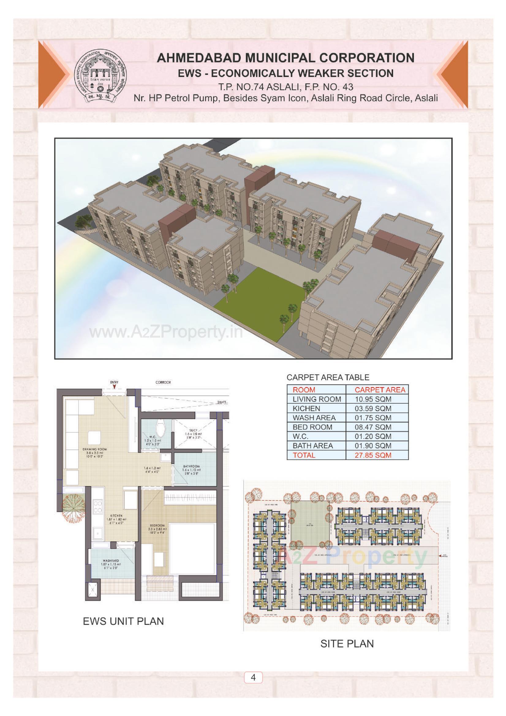 Layout of real estate project Ews 50 located at Thaltej, Ahmedabad, Gujarat