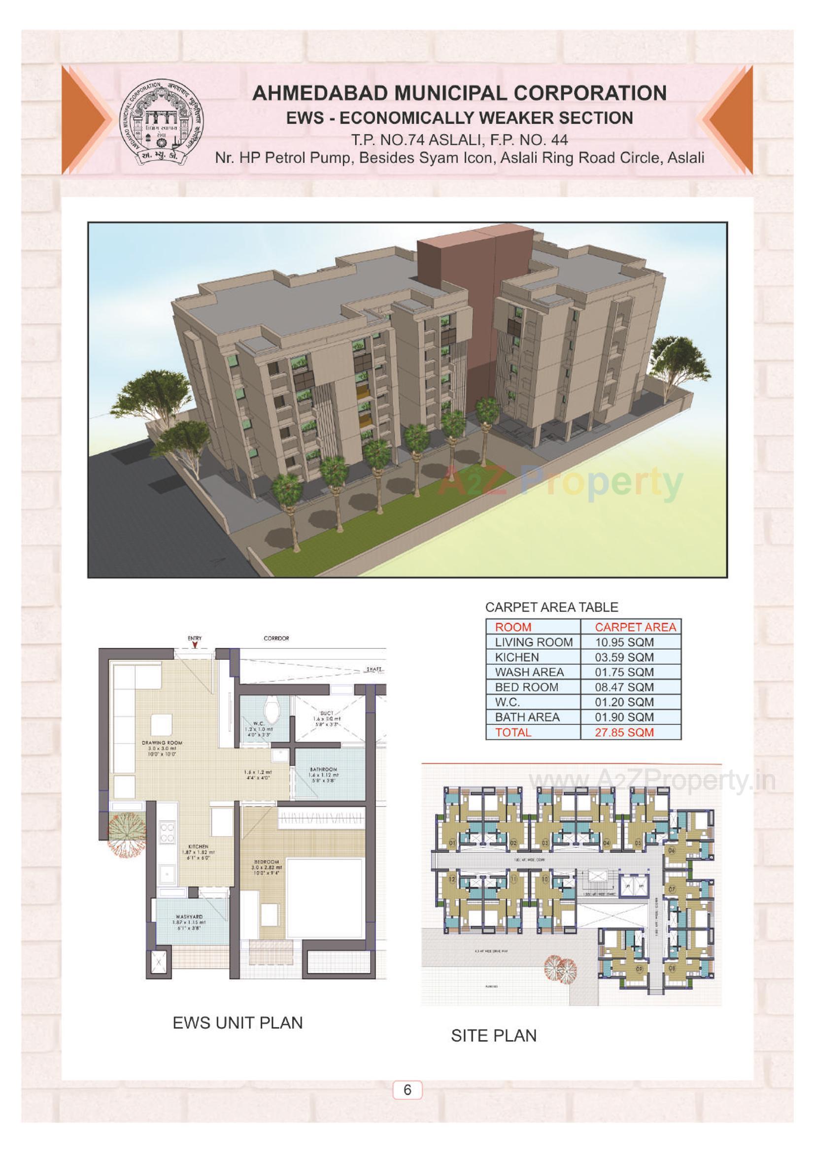Layout of real estate project Ews 50 located at Thaltej, Ahmedabad, Gujarat
