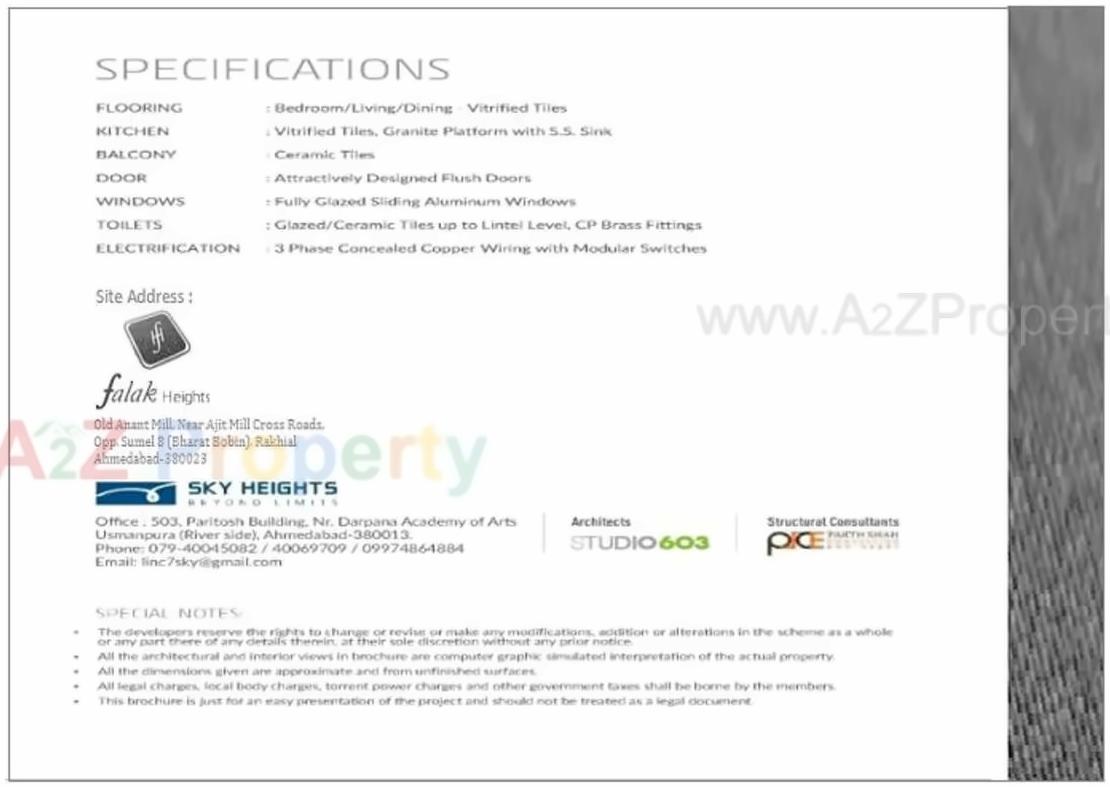  of real estate project Falak Heights located at Rakhial, Ahmedabad, Gujarat
