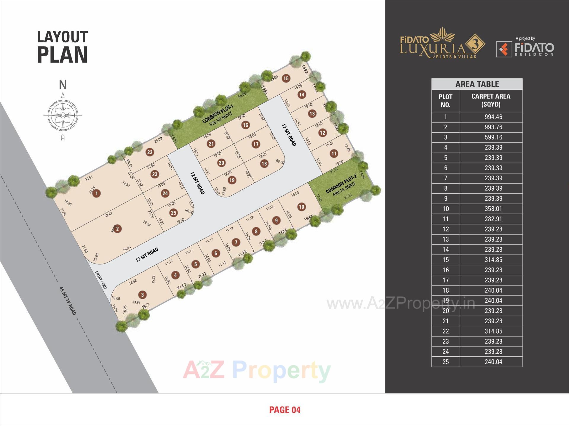 Layout of real estate project Fidato Luxuria located at Dholera, Ahmedabad, Gujarat