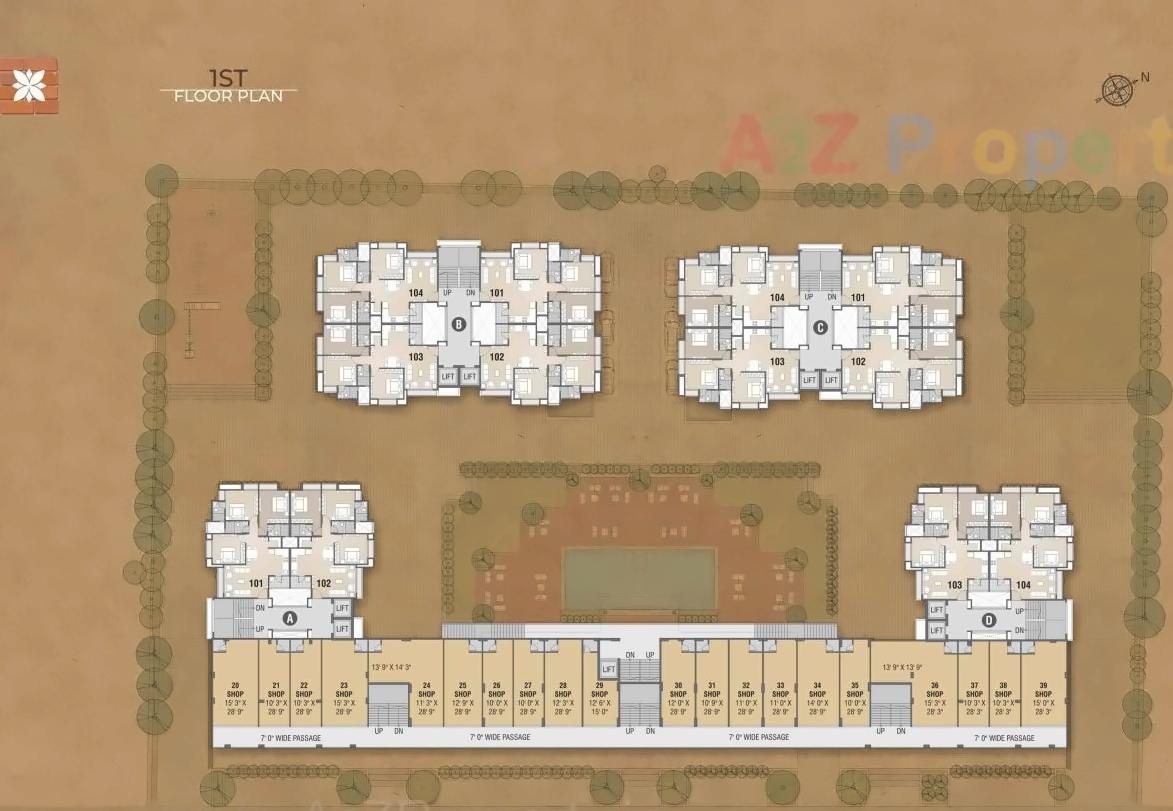 Layout of real estate project Flora Iris located at Ghuma, Ahmedabad, Gujarat