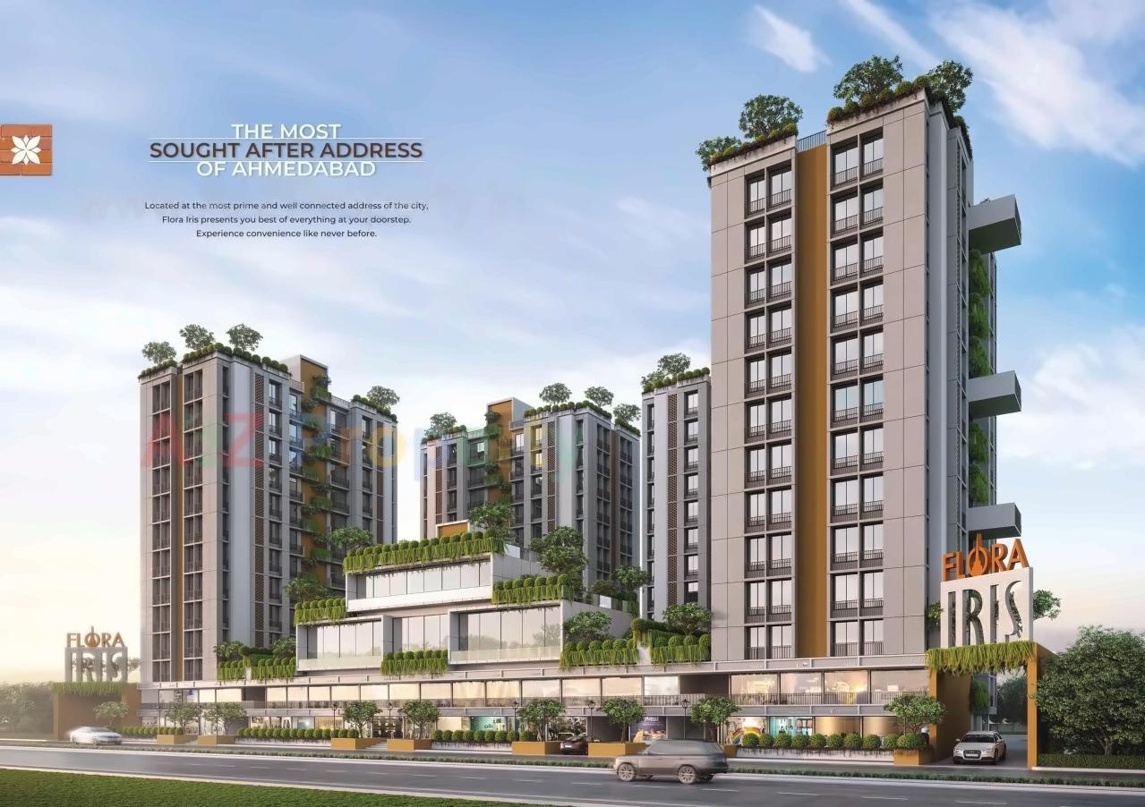 3D Elevation of real estate project Flora Iris located at Ghuma, Ahmedabad, Gujarat