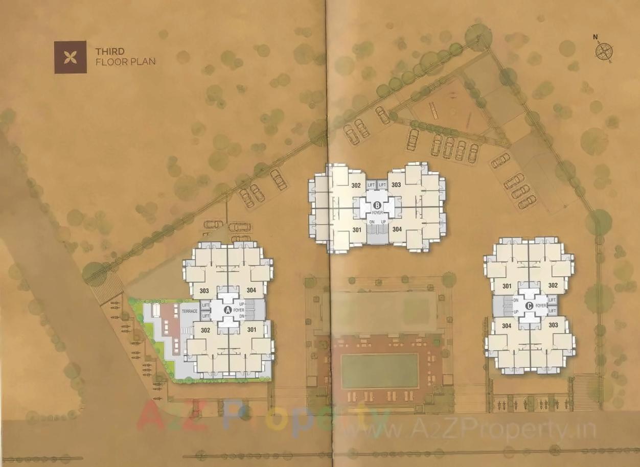 Layout of real estate project Flora Ixora located at Ghuma, Ahmedabad, Gujarat