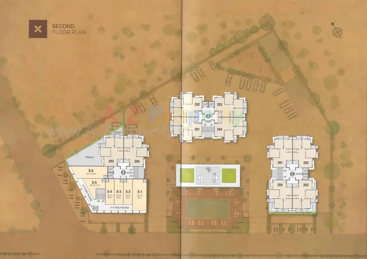 Layout of real estate project Flora Ixora located at Ghuma, Ahmedabad, Gujarat