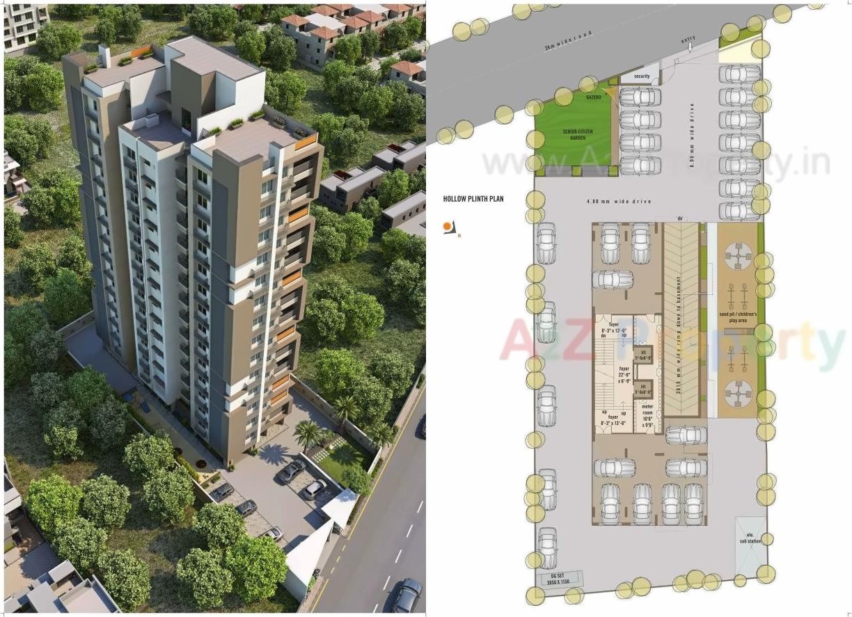 3D Elevation of real estate project Floris located at Jodhpur, Ahmedabad, Gujarat
